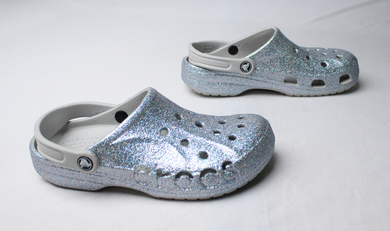 Crocs Unisex Adult’s Baya Glitter Clogs JL3 Gray Size US:9W/7M UK:7W/6M