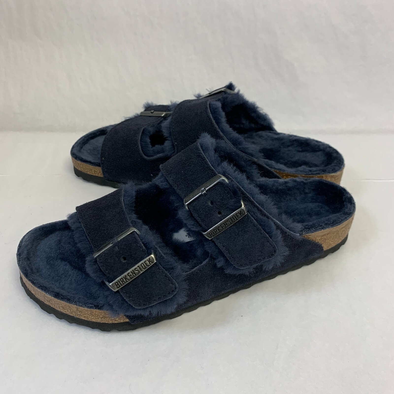 Birkenstock New with Box Arizona Shearling Midnight Suede Narrow – Select Size