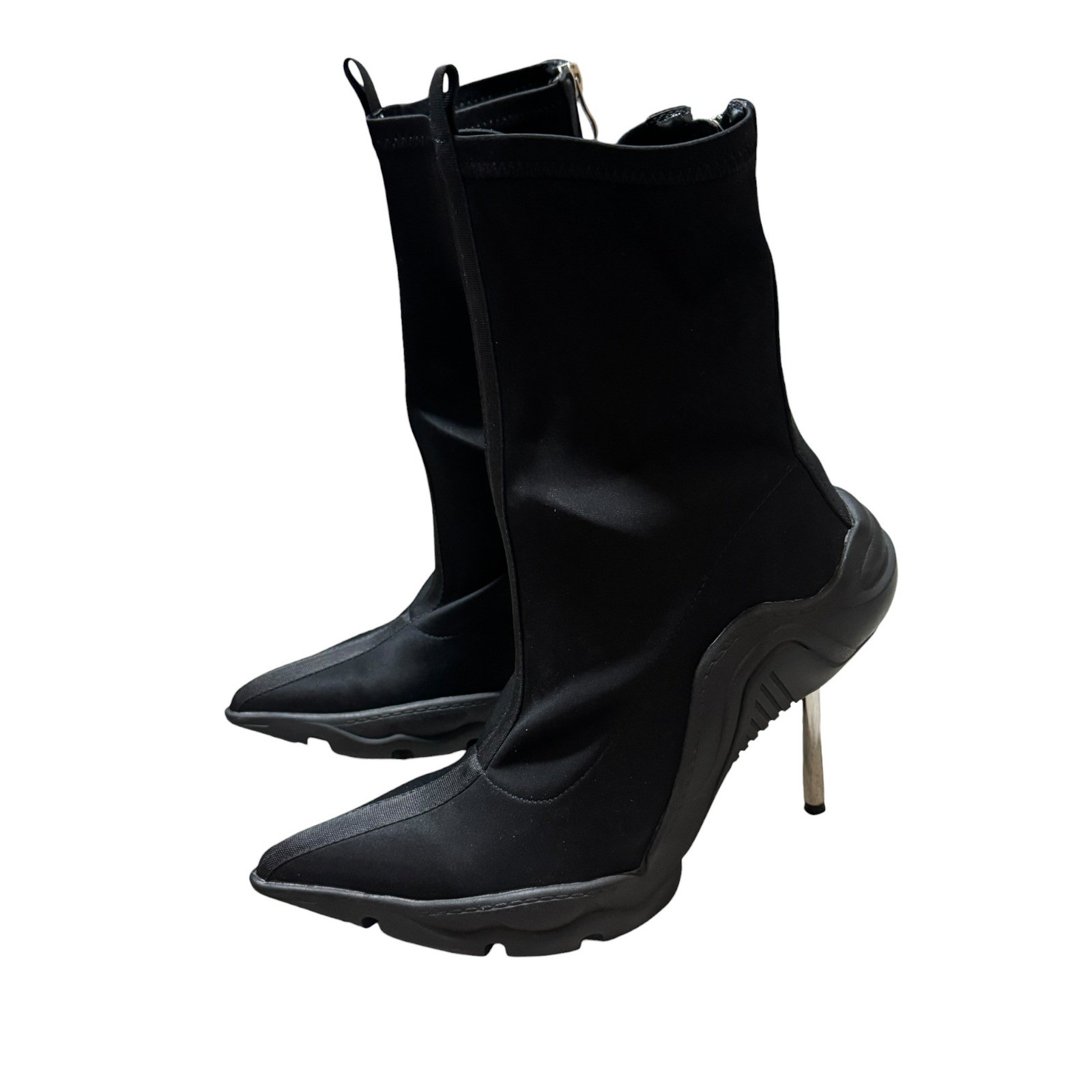 Azalea Wang Wilber Black Sock Boots Sz9 Pointed Toe Stiletto Heel Ankle Booties