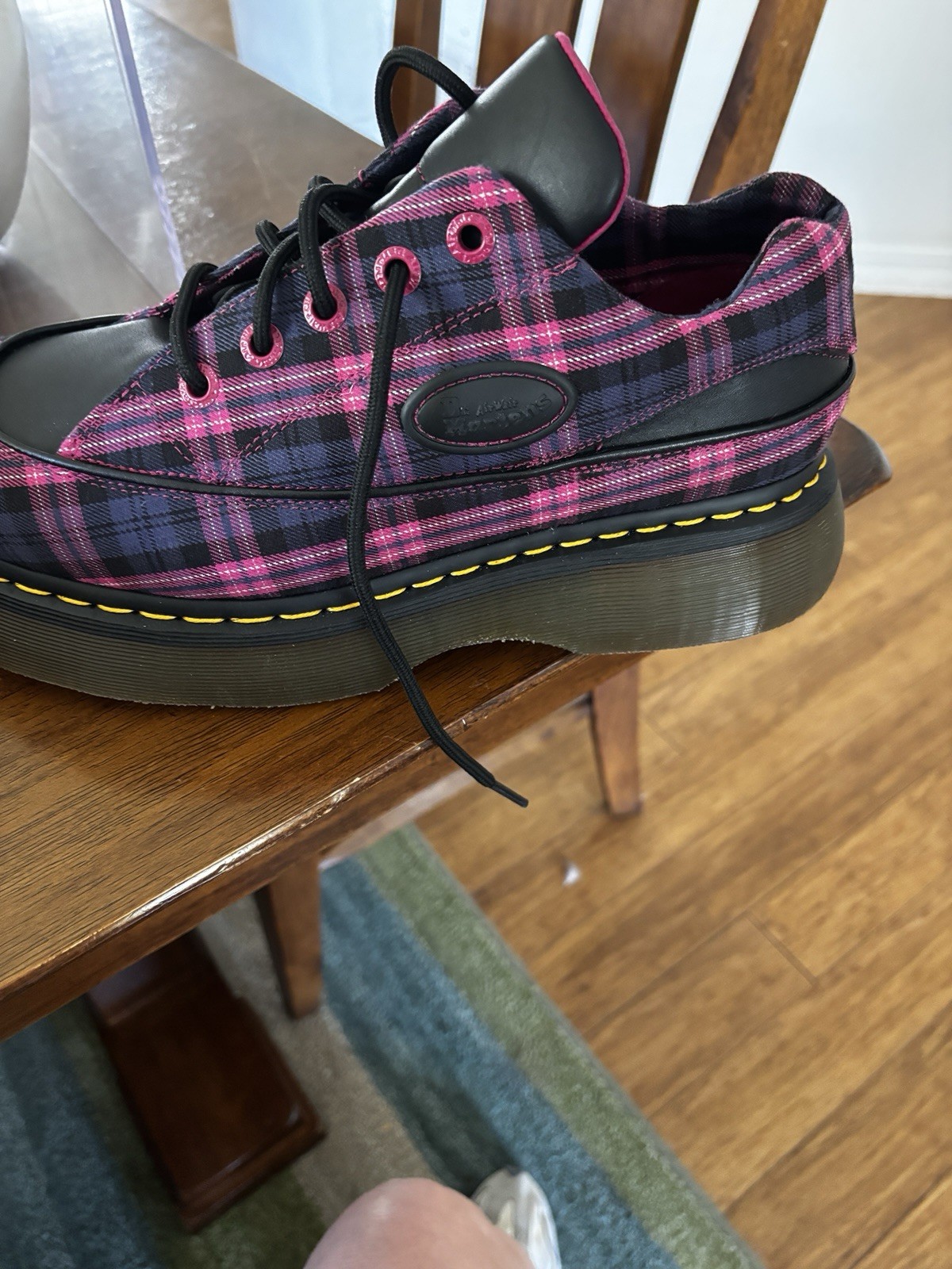 New Dr. Marten Pink tartan Plaid Buzz 5I Size UK 8 Punk Grunge Sold Out 5 Eye