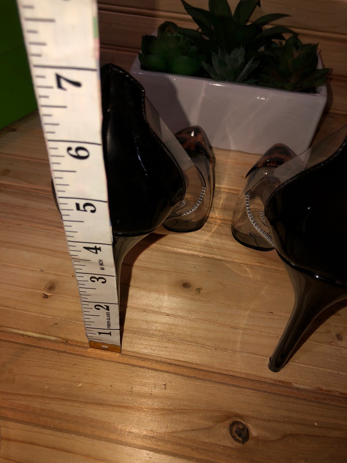 Stiletto heels Black Pointed Toe Sexy 6.5 Cheetah Ombre Sold Out $50 4.25 Heel