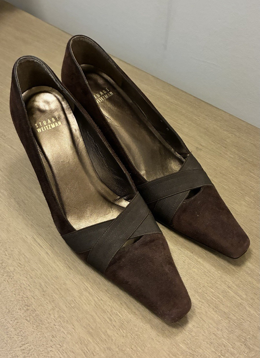 Stuart Weitzman Women’s Brown Suede Pumps 8B non slip