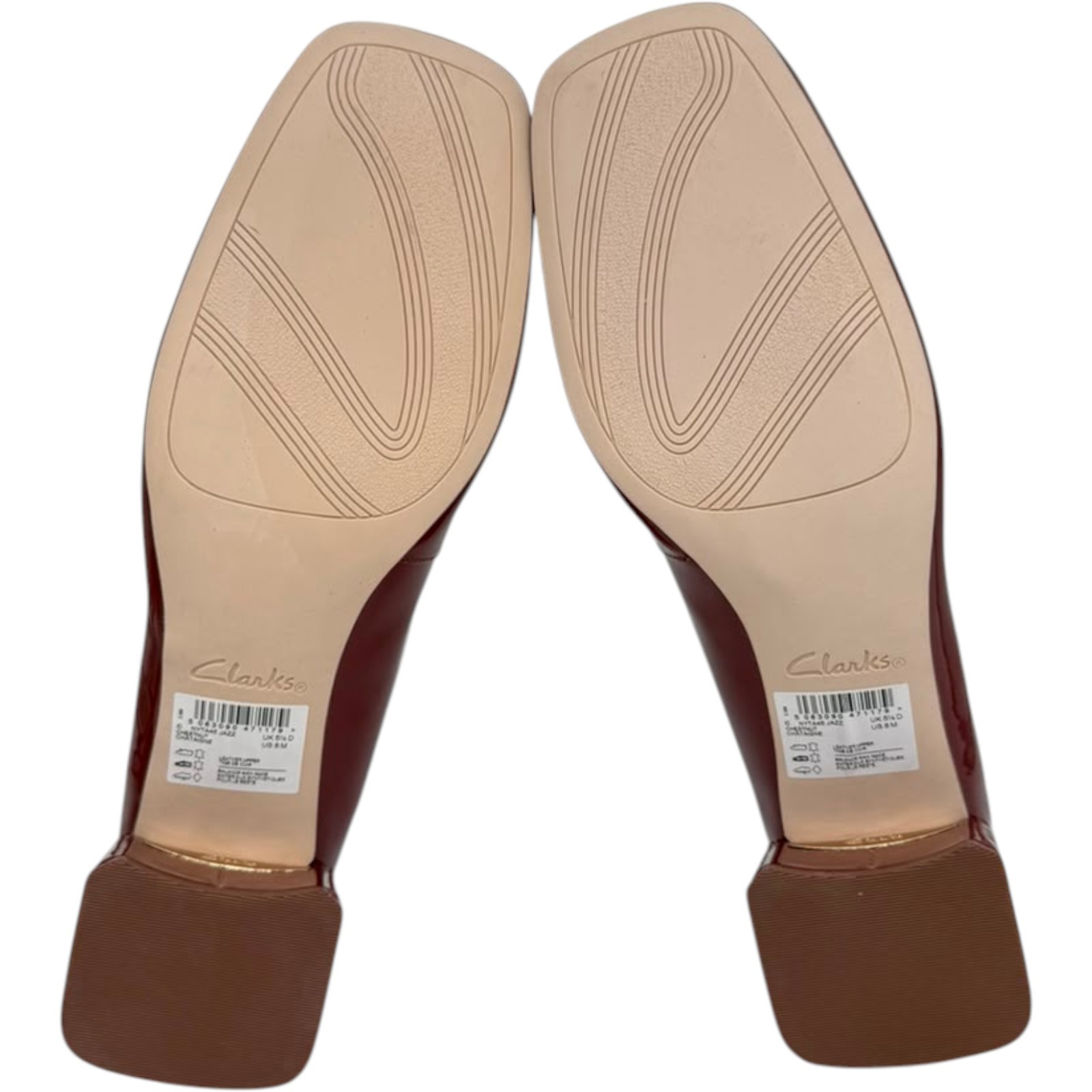 CLARKS Nyta45 Jazz Chestnut Red Shoes Pumps Gold Buckle Women Size 7, 8, 9 NEW