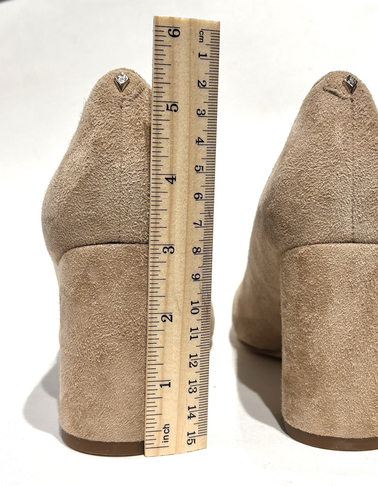Sam Edelman JUNIE Beige Suede Leather Block Heel Pump Size 8 NWOB