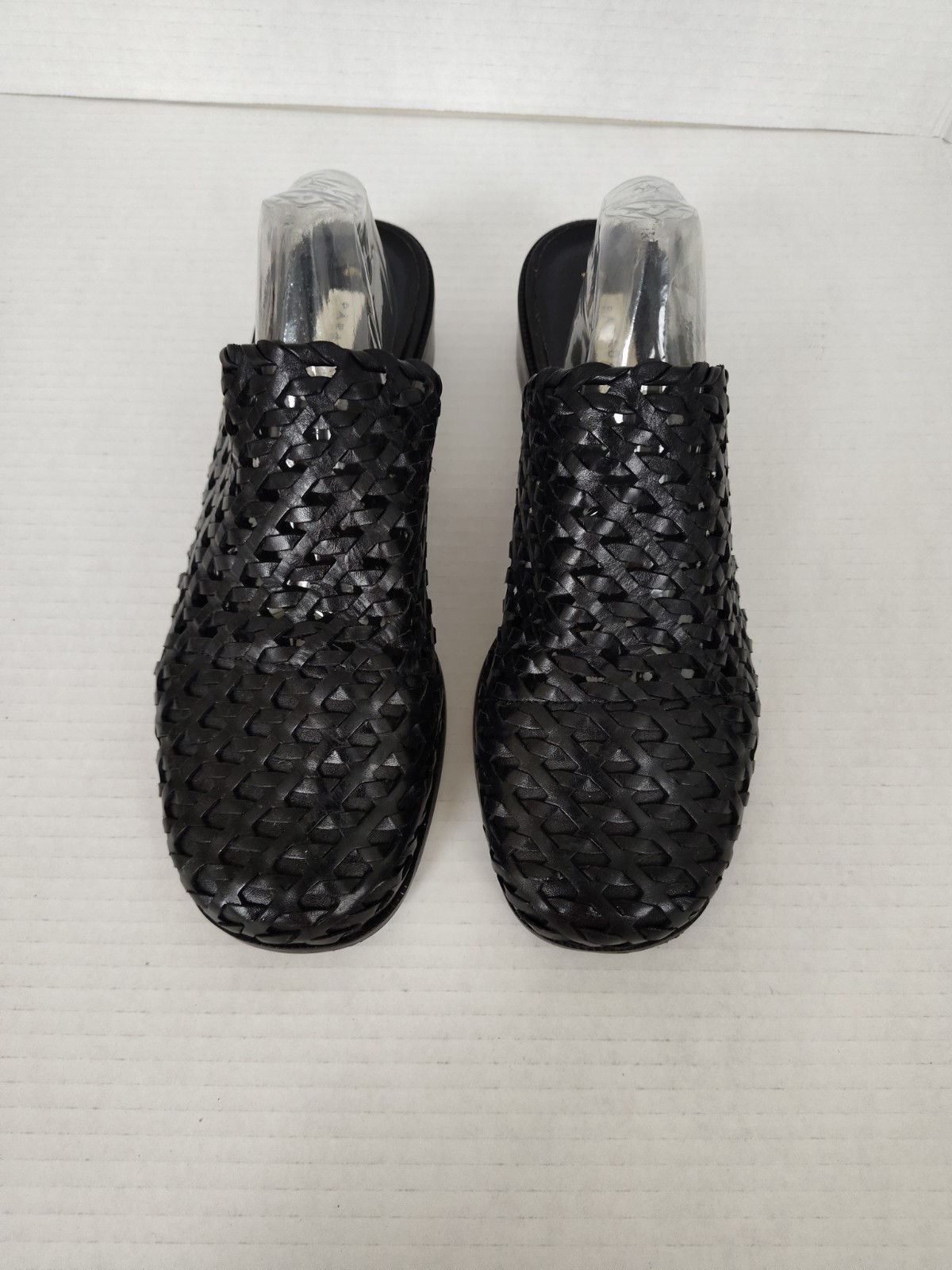 Paradox Black Leather Woven Slide Sandals Women’s Size 9.5 Shoes Made In Brazil