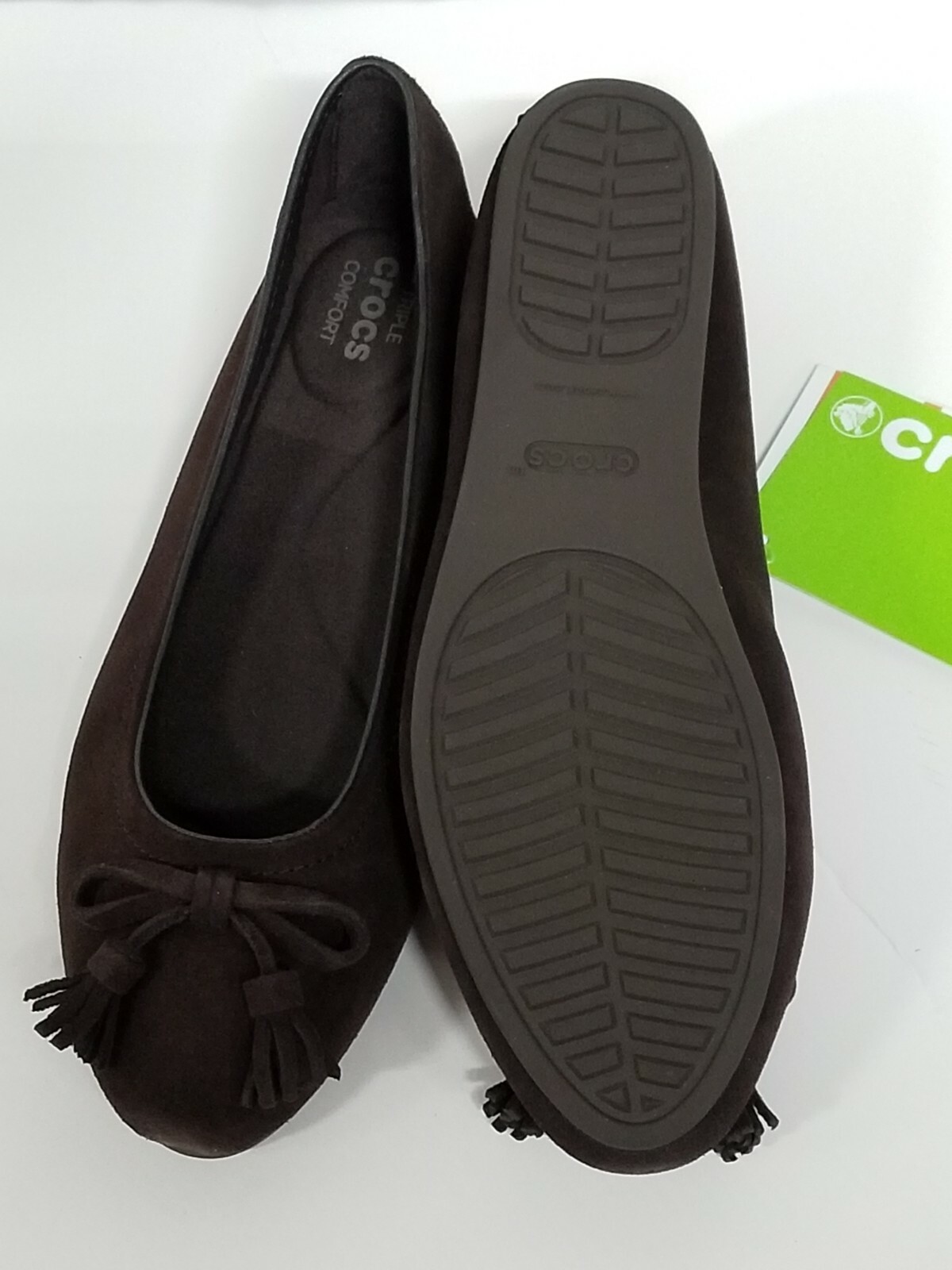 NEW Women’s CROCS Embellished Lina Suede Flat Shoes SZ 6 7 7.5 8 8.5 9 9.5 11