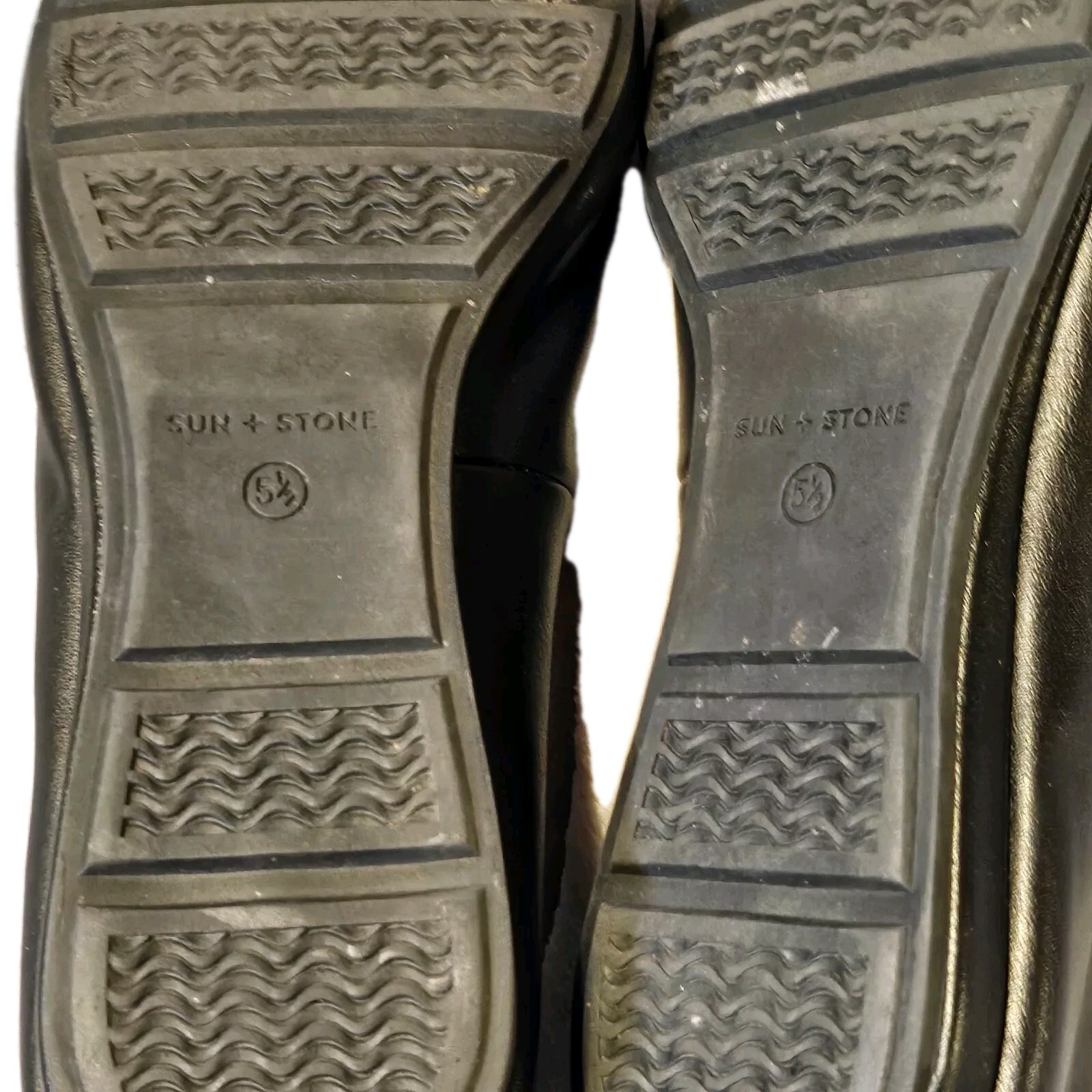 Sun+Stone Microfiber Eliana Black Ballet Flats Retro Size 5 1/2 Casual Workwear