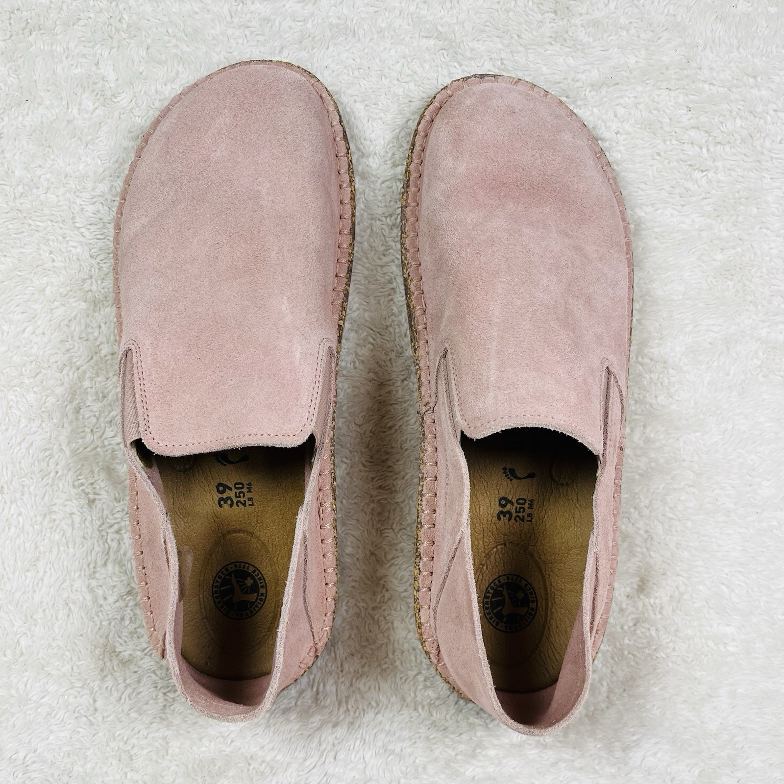 Birkenstock Callan Slip On Clog Pink Suede Womens 39 EU | 8 US Medium/Narrow
