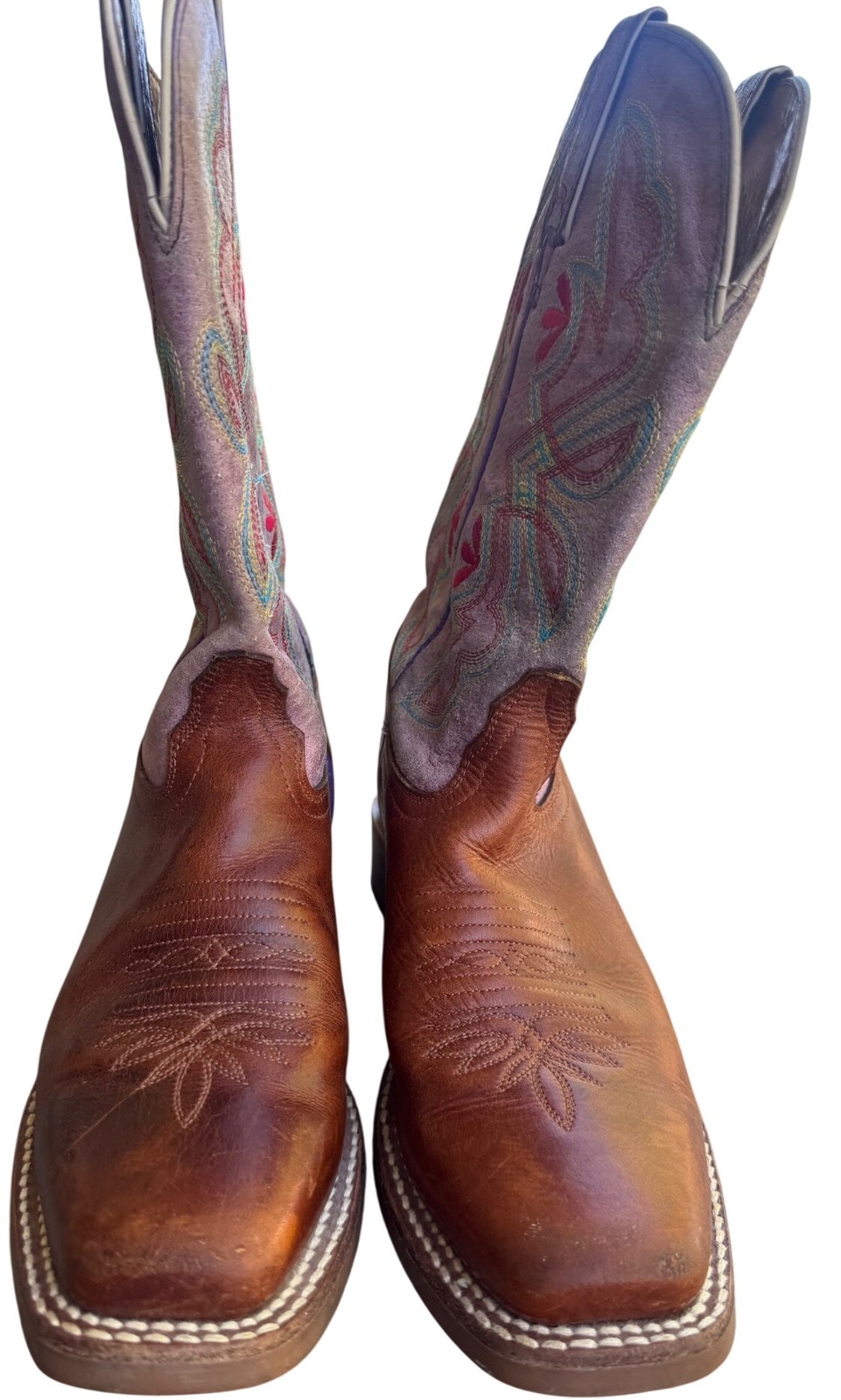 Tony Lama Women’s 3R Sz 7.5B Crockett Narrow Square Toe Cowboy Boots Chocolate