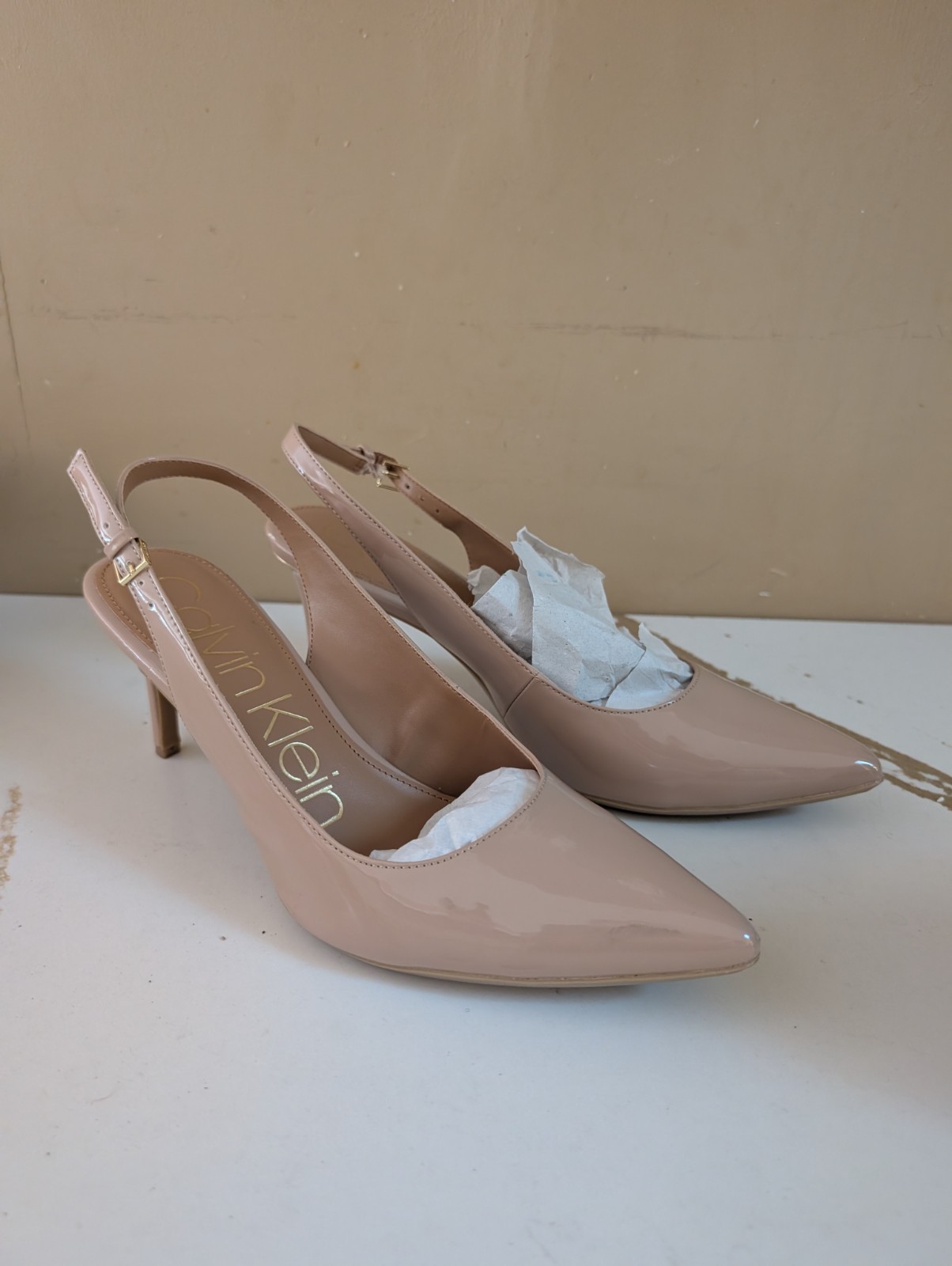 Calvin Klein Tan Sand Heels Size 10 NEW