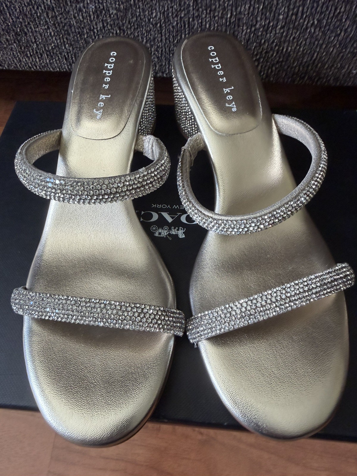 Copper Key Women’s Fairytale Rhinestone Sandals Ballet Gold $99 size 7.5