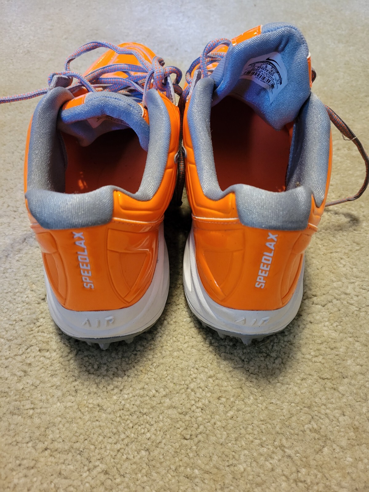 Nike Womens Air SpeedLax Turf Lacrosse Cleats Orange Gray 624977-800 2013 Sz 10