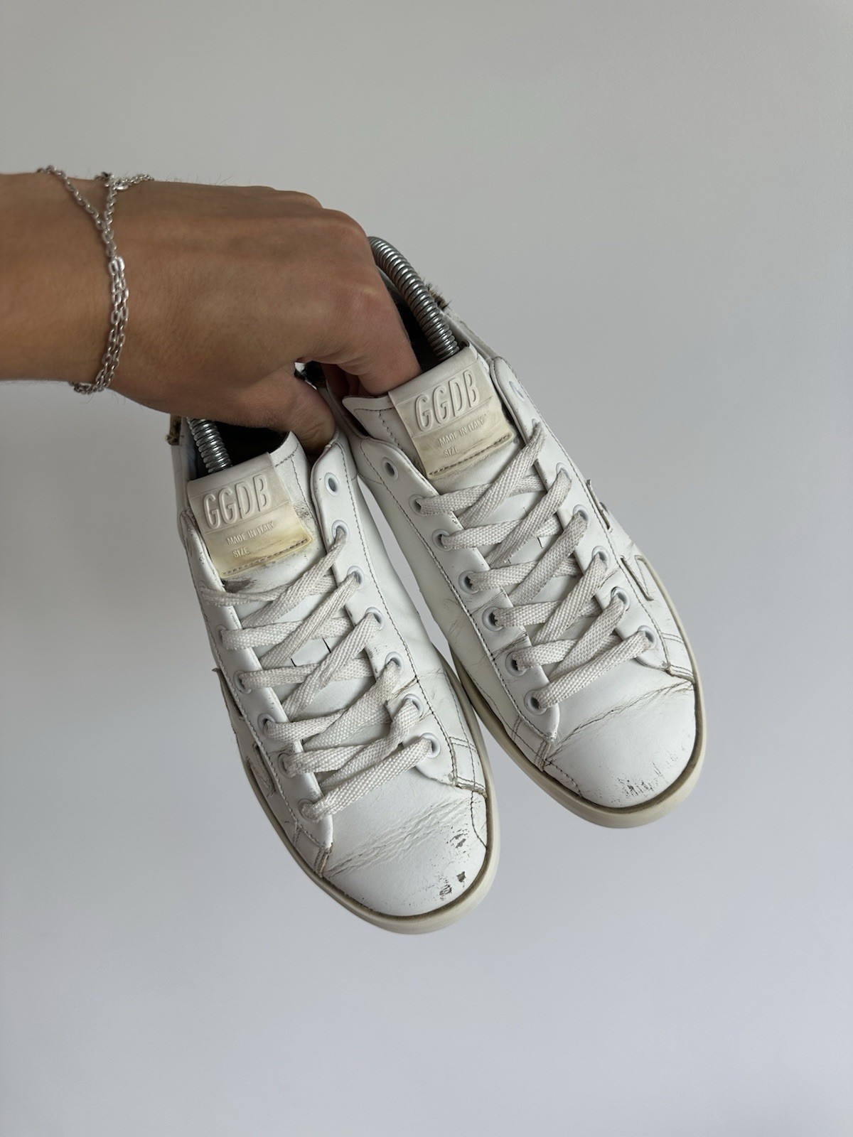 Luxury Golden Goose Pure Star White Leather Low Top Sneakers Women’s Size 38