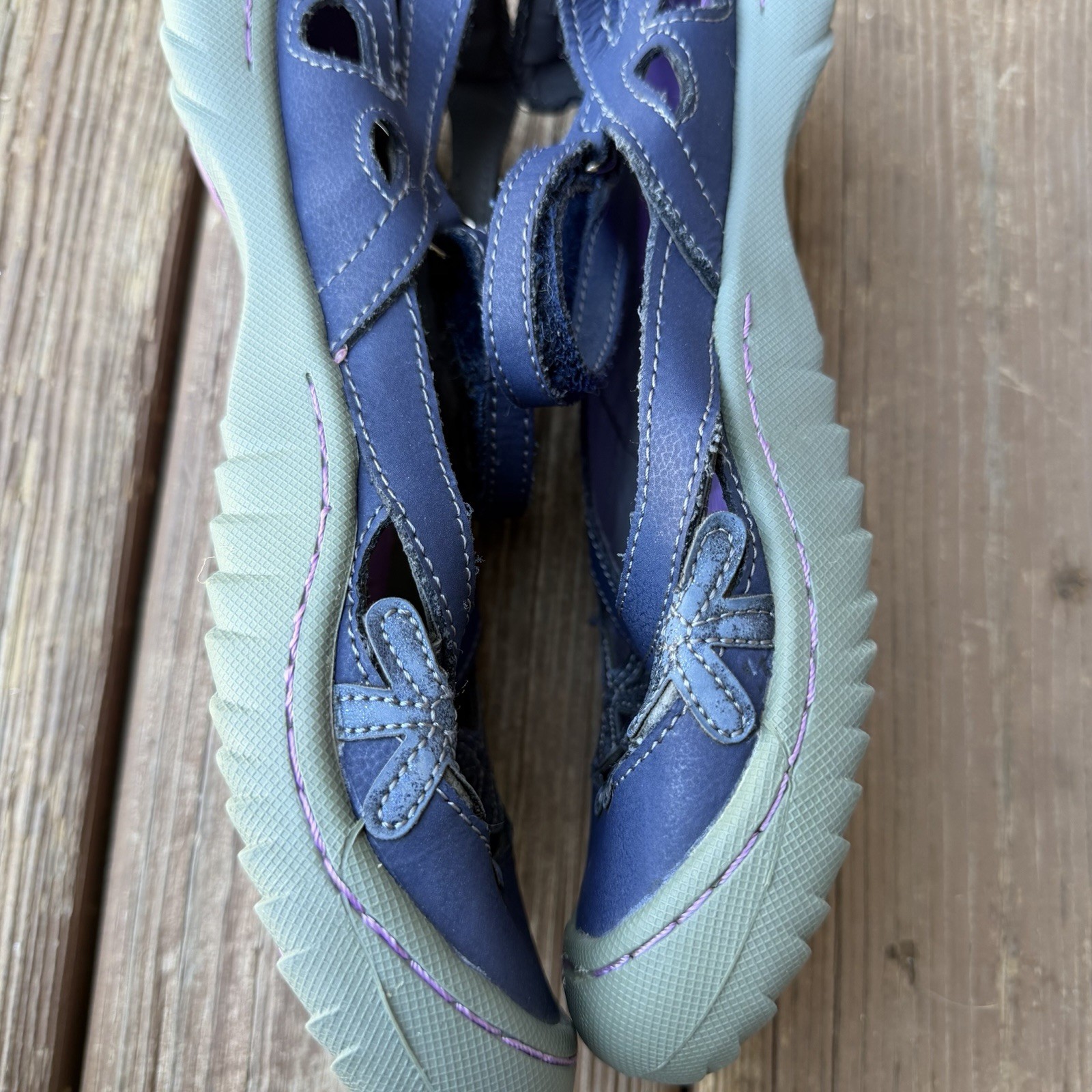 Jambu Blossom Mary Jane Shoes Womens 6M Blue Purple Leather Comfort Flats