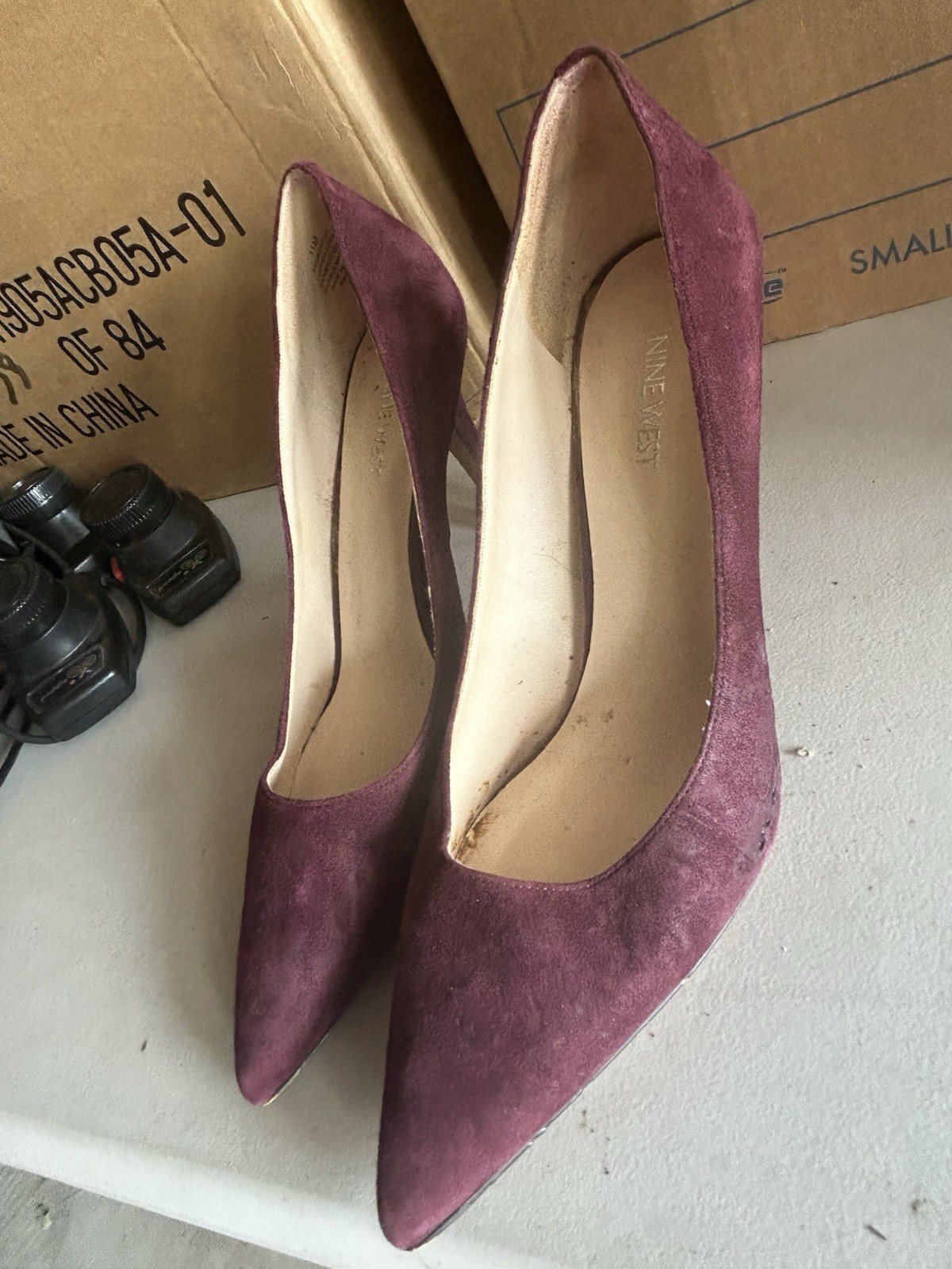 Nine West Women’s Purple Suede Pointed Toe Stiletto Pump Heels 7