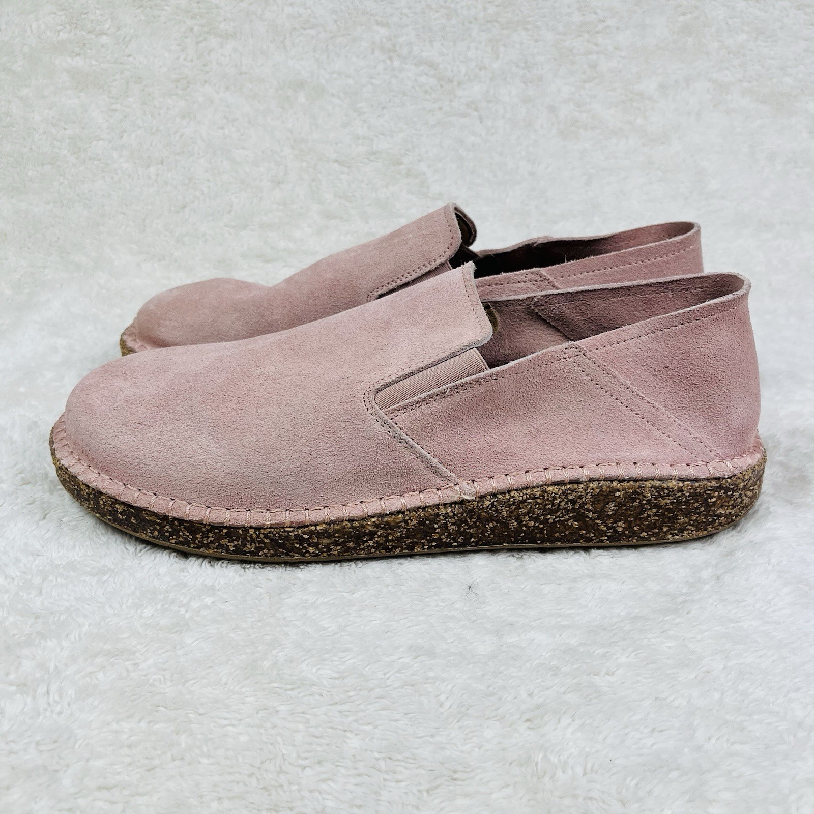 Birkenstock Callan Slip On Clog Pink Suede Womens 39 EU | 8 US Medium/Narrow