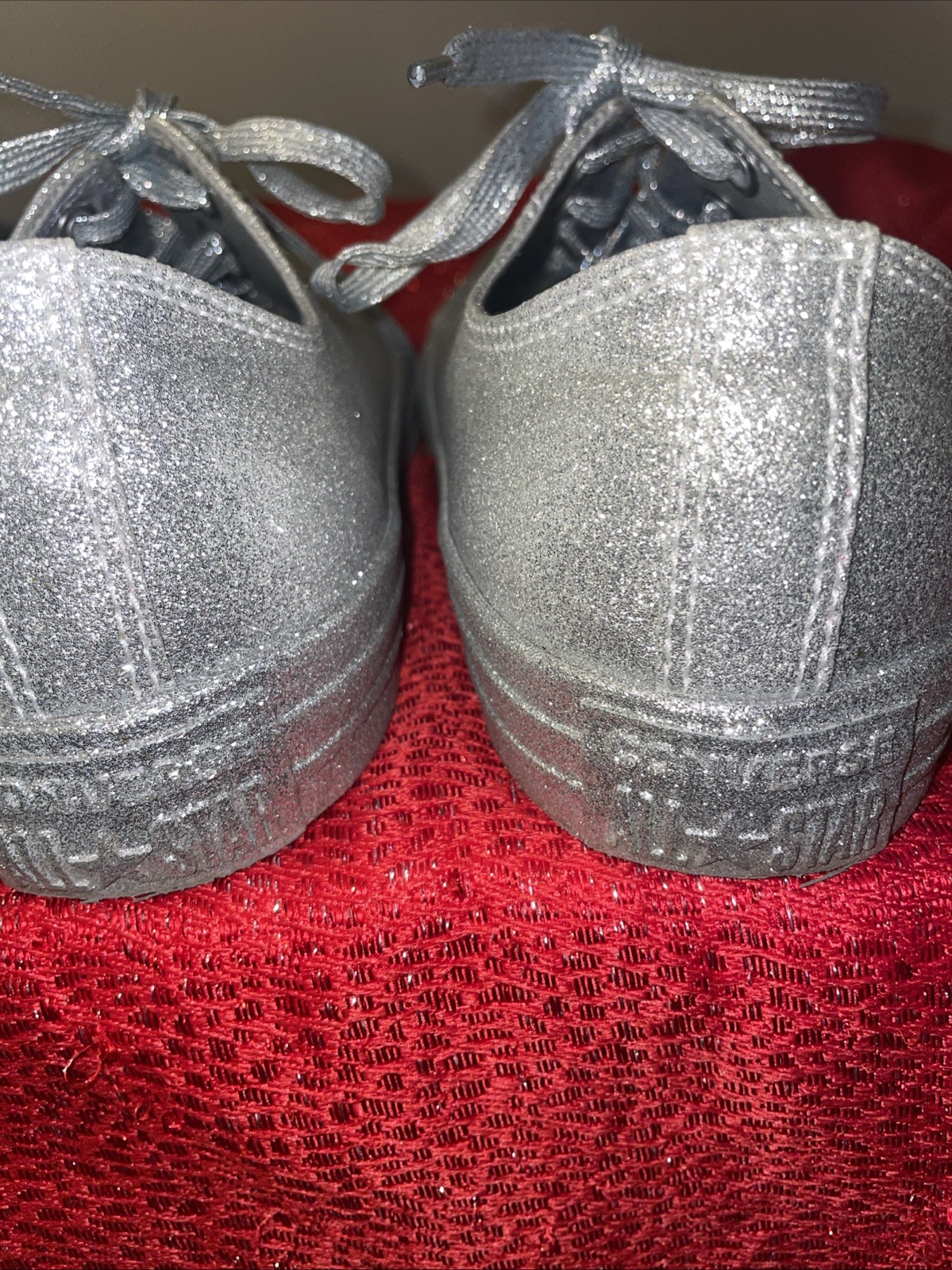 Converse Chuck Taylor All Star Sneaker Silver Glitter M11/W13 Glitzy Wedding