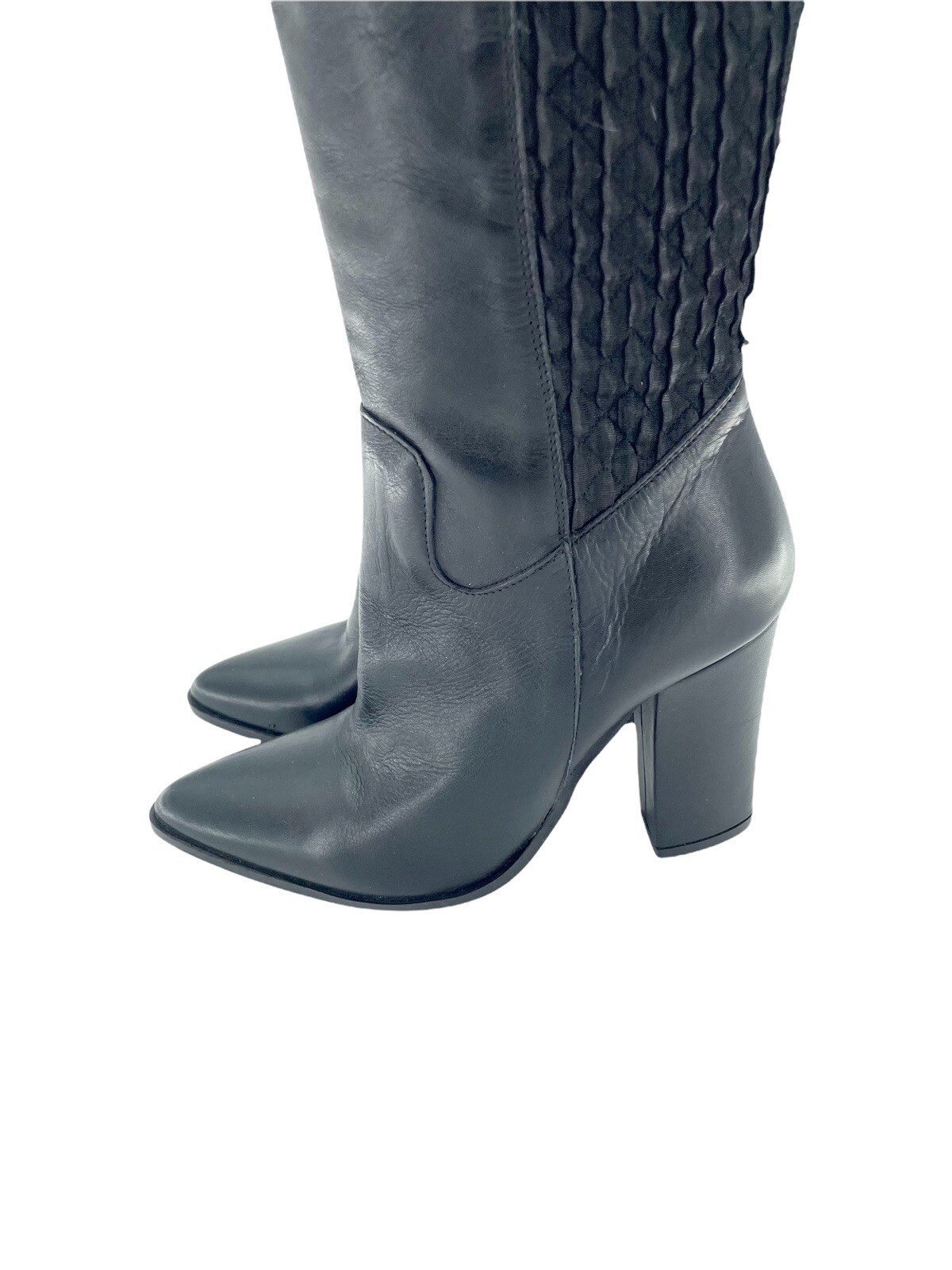 Charles David Boots Black Leather Over-The-Knee Stretch Boot SZ 8.5 New SH97