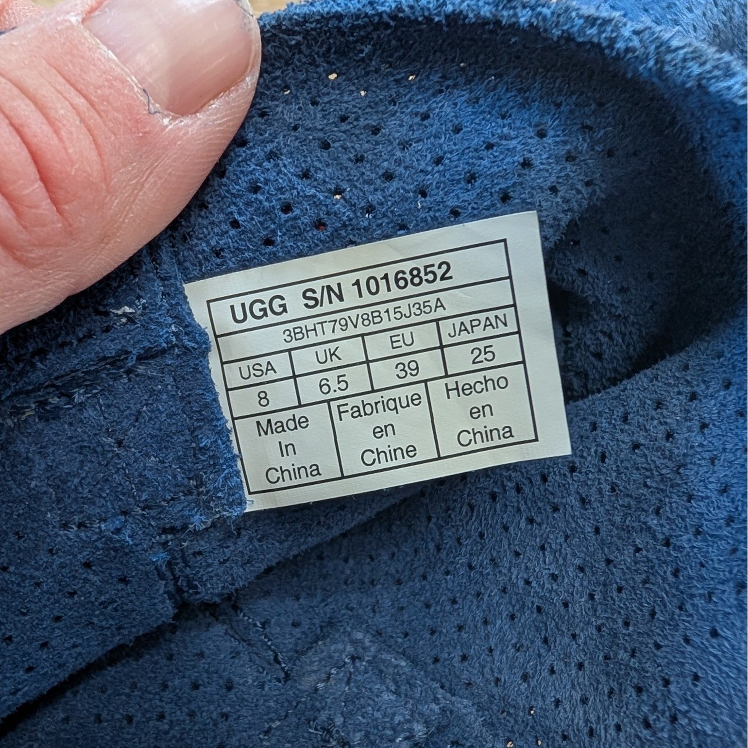 UGG Classic Unlined Blue Perf Suede Ankle Boots Womens 8 comfort pull on street