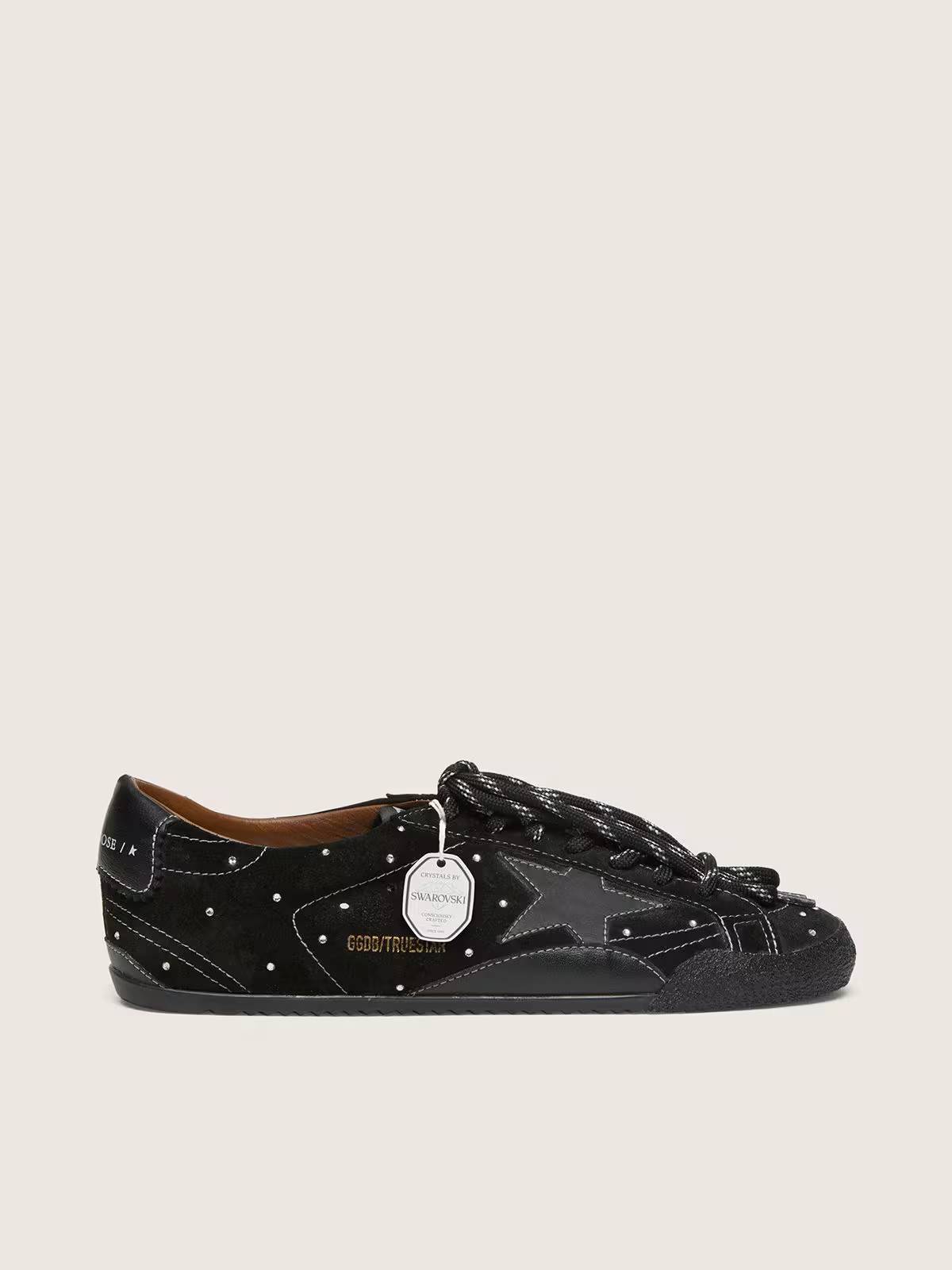 🔥 Golden Goose True Star Black Leather | Swarovski Crystals Sneaker- – WOMEN’S