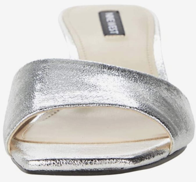 Nine West Indra SiILVER Square Toe Slide Sandals Sz: 10M — Now $69.99