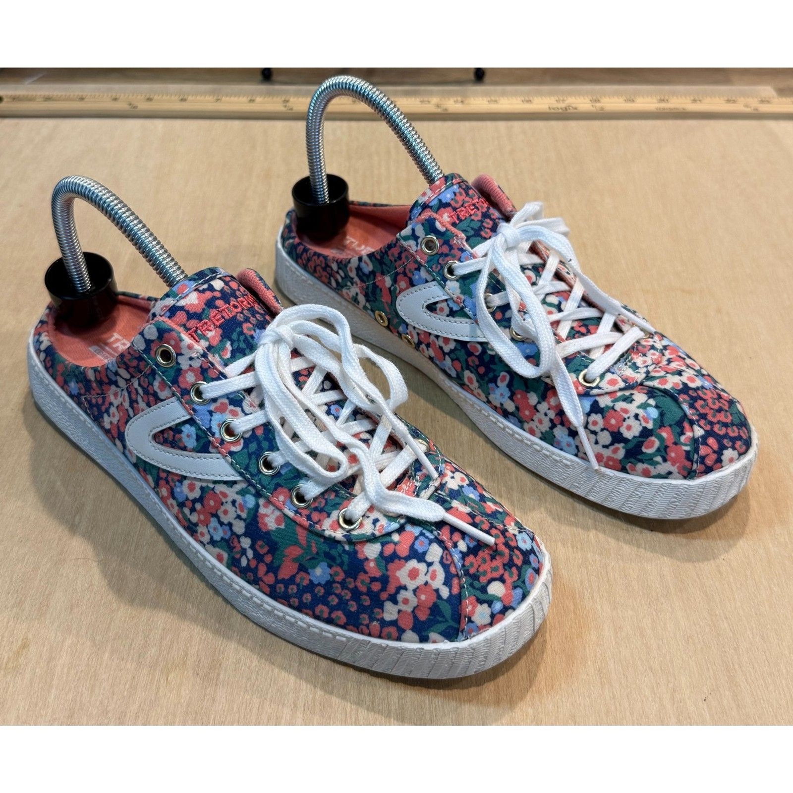 Tretorn Easy Nylite Floral Sneaker Mules Canvas Slip On Shoes Size 9.5 M