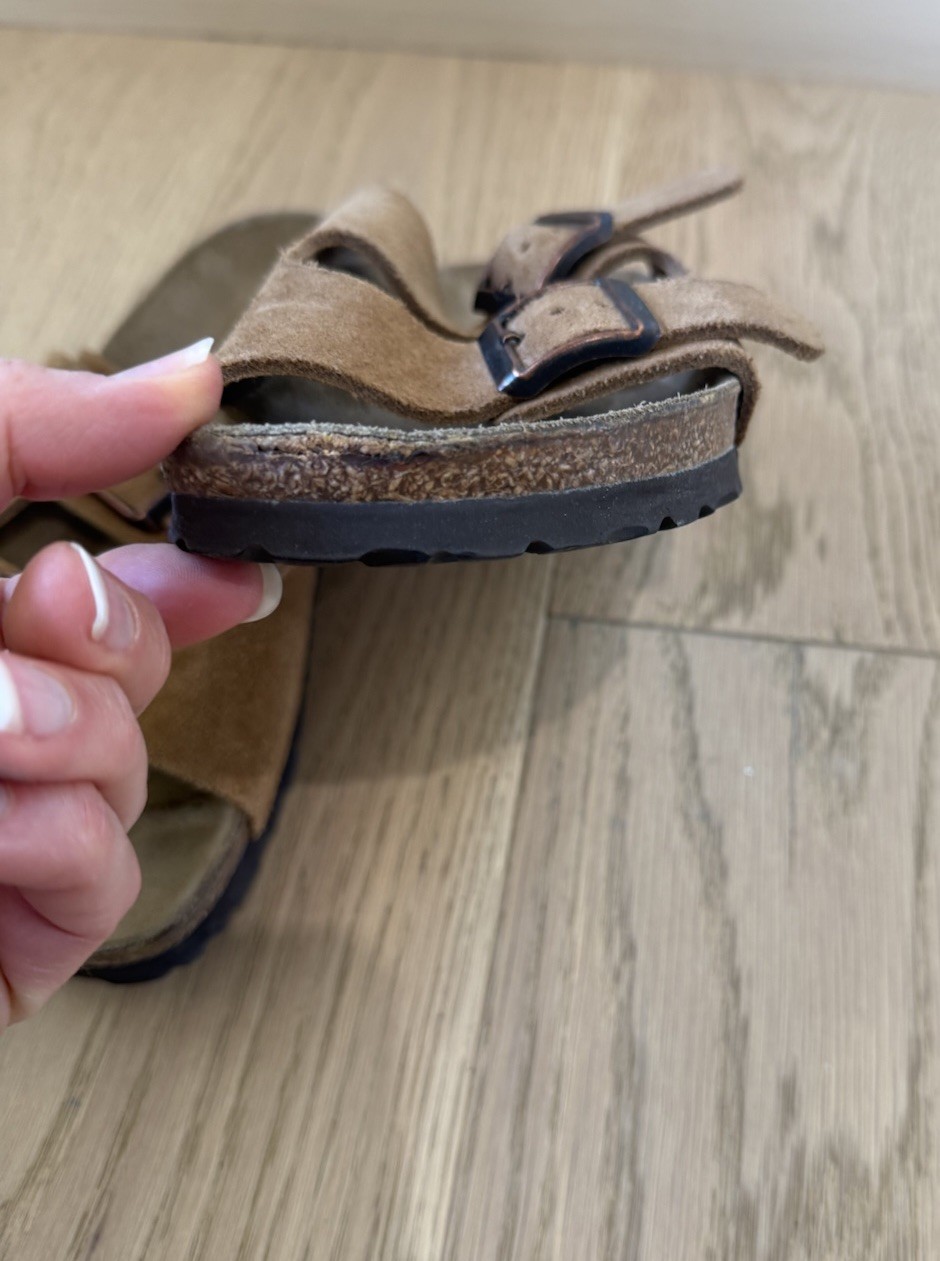 Betula women’s 37 6 Narrow Birkenstock Brown Beige Tan leather sandals Classic
