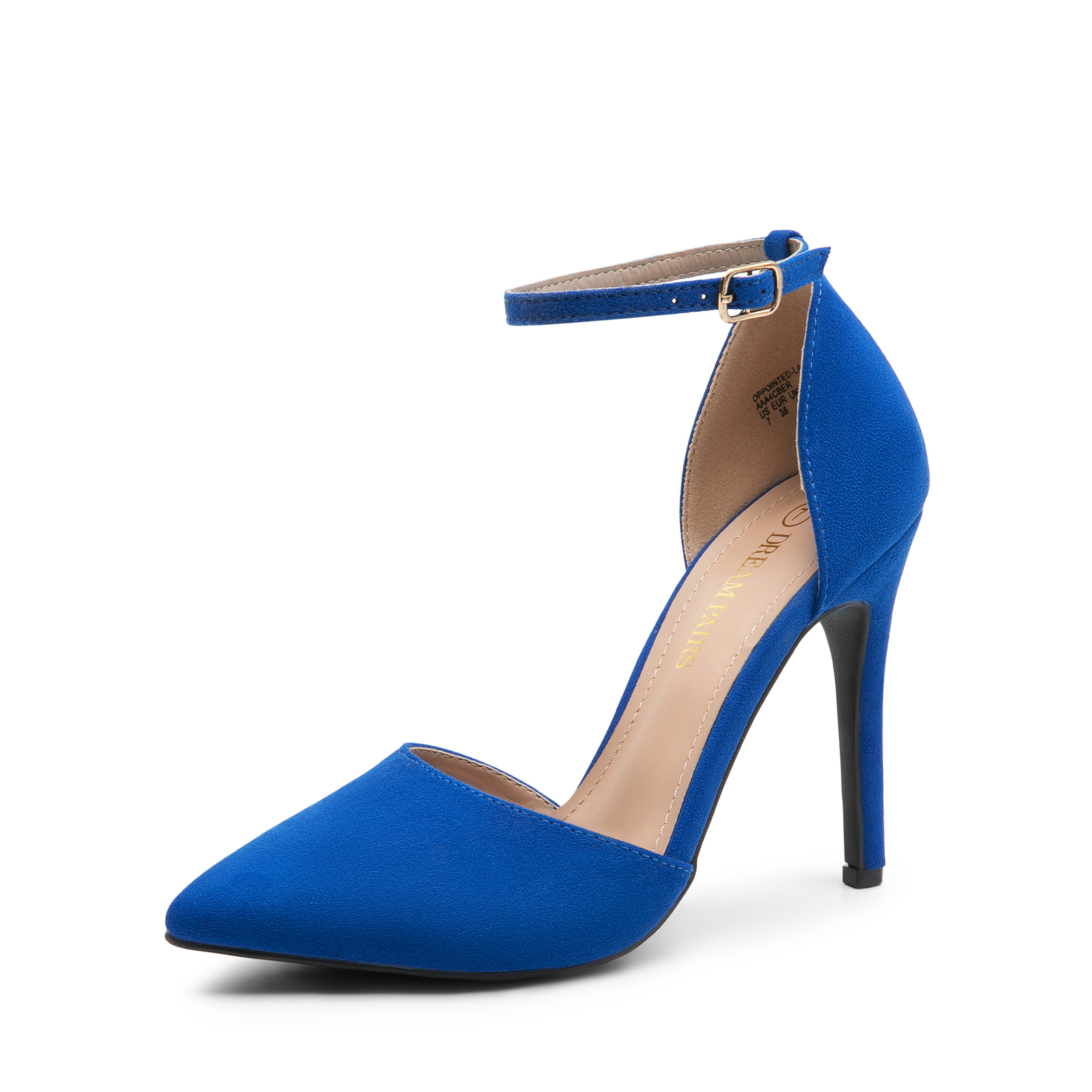 Women Pointed Toe Ankle Strap High Heel Stiletto Pumps Wedding Dress Pumps