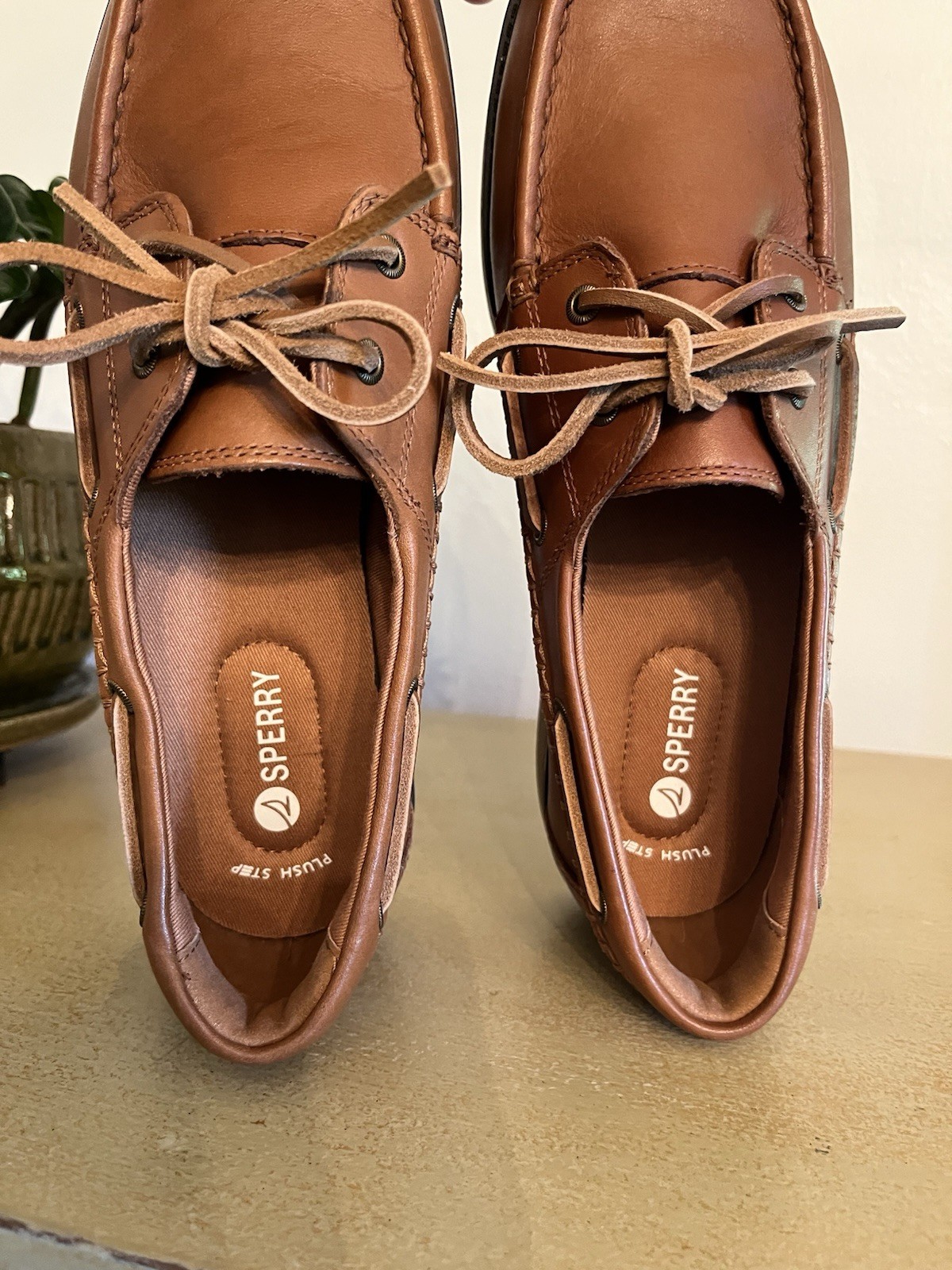 NEW Sperry Wells Round Toe Brown Leather Boat Shoe Women 10 Preppy Sailing