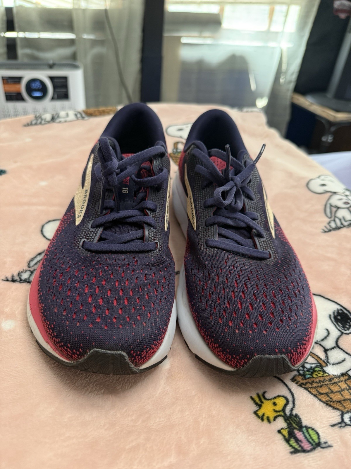 Brooks Ghost 16 Peacoat/Raspberry/Apricot Cushioned Mesh Lace-Up Running Sneaker