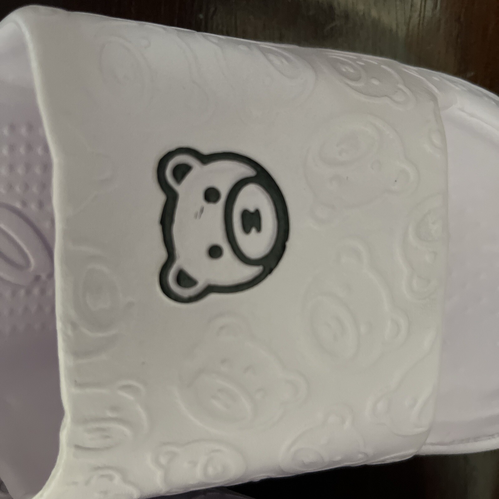 NEW CUTE BEAR PILLOW SLIDES LAVENDER SZ 9-10 GARDEN BATHROOM SHOES NIB USA