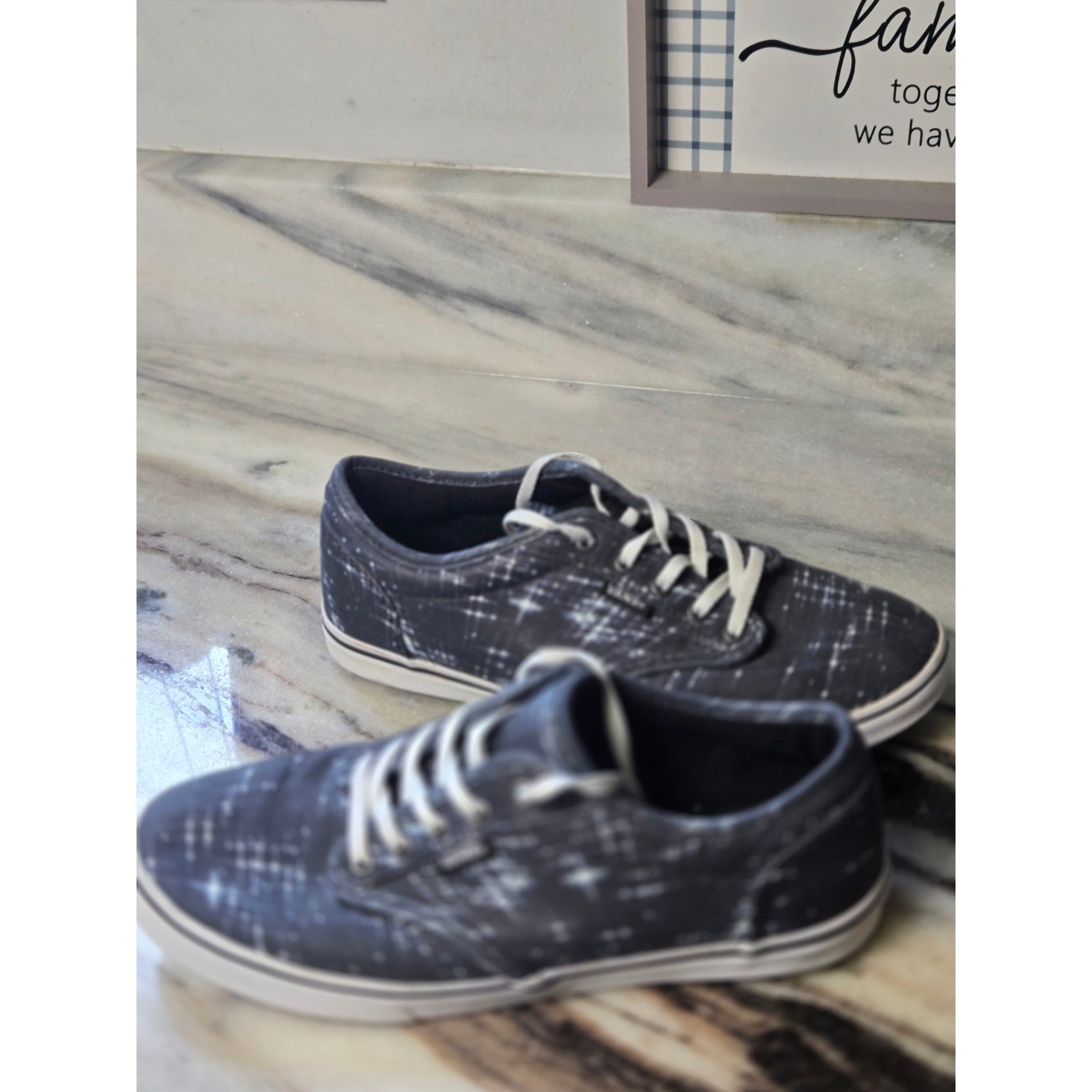 Vans Authentic Galaxy Print Black White Low Top Sneakers W 6.5 Space Celestial
