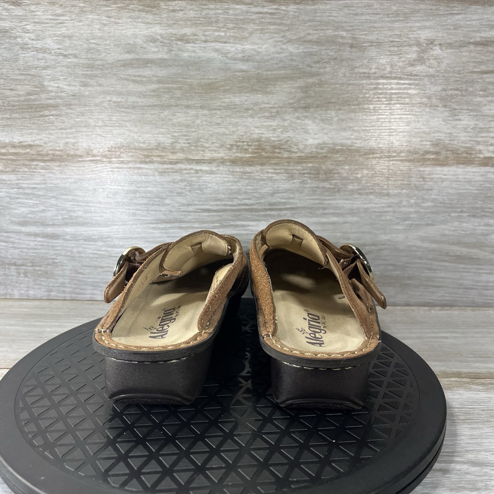 Alegria Womens Sparkle Rhinestone Buckle Leather Mule Clogs Size EU 36 US 6.5