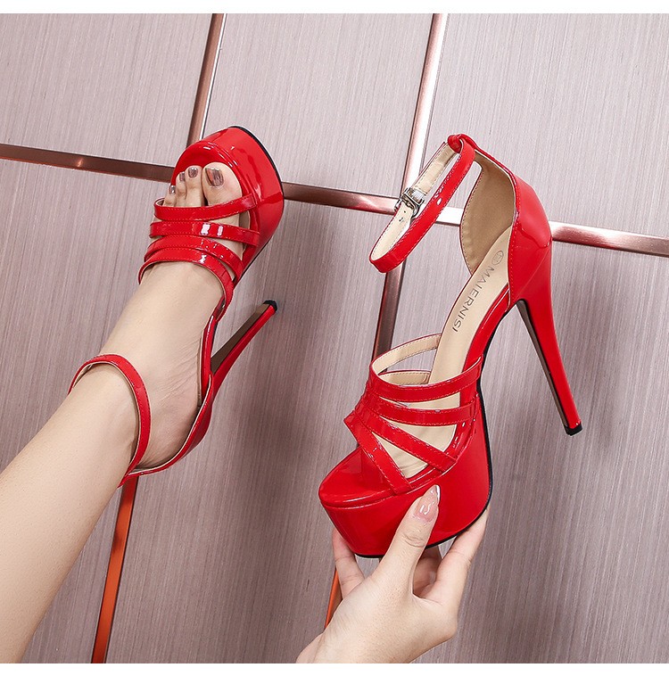 Men’s Heels Drag Queen Crossdresser Sandals Ankle Strap Big Women Shoes 35-46