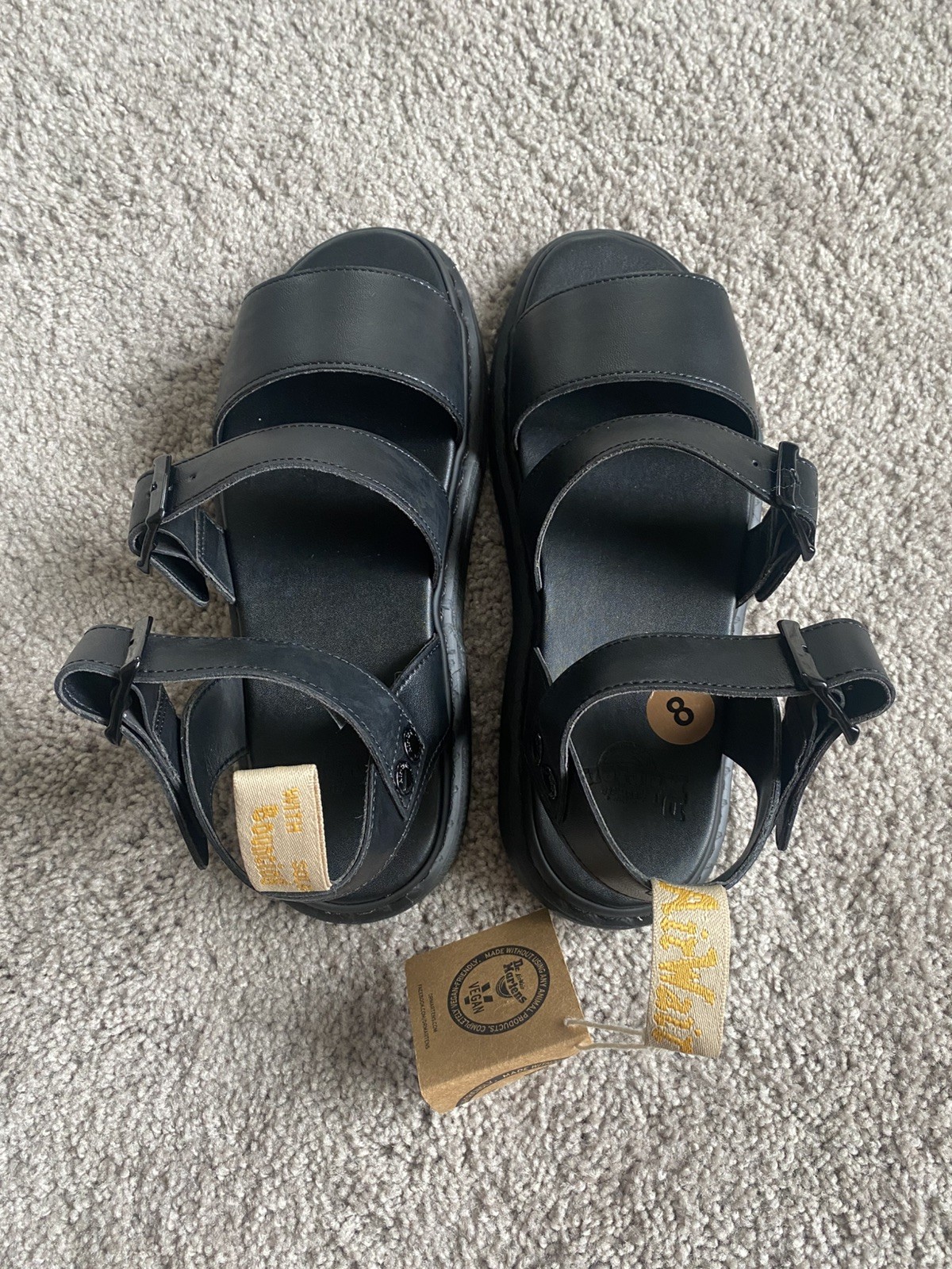 Dr. Martens Vegan Gryphon Slingback Sandals Black Size UK Men’s 9 / US Men’s 10