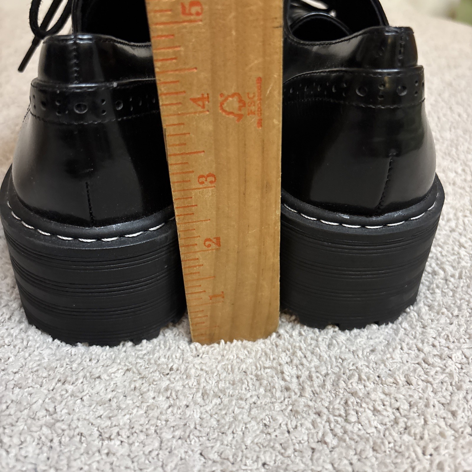 H&M Divided Lug Sole Platform Oxford Shoes Women EU 41 US 9.5 Black
