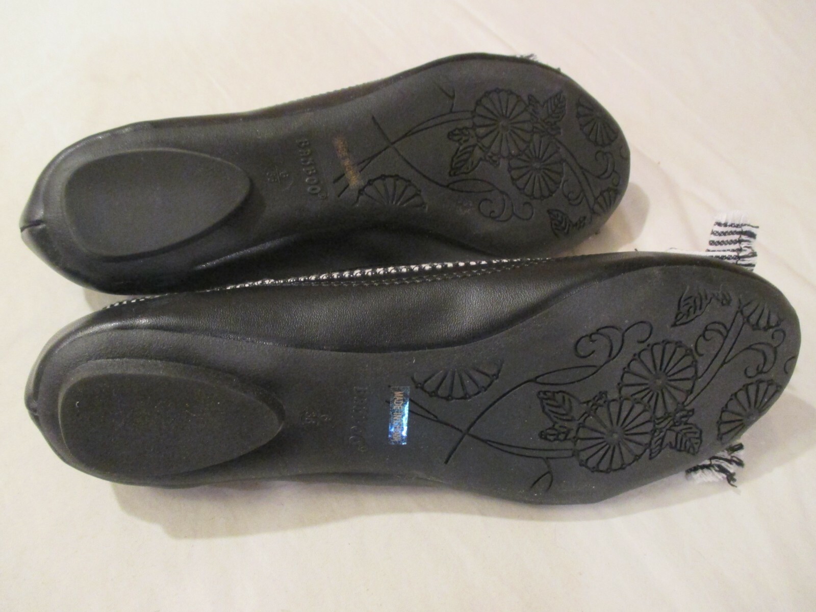 BAMBOO Stripe Bow Ballet Slipper Women’s Shoe Sz 6 M Mint in Box Black & White