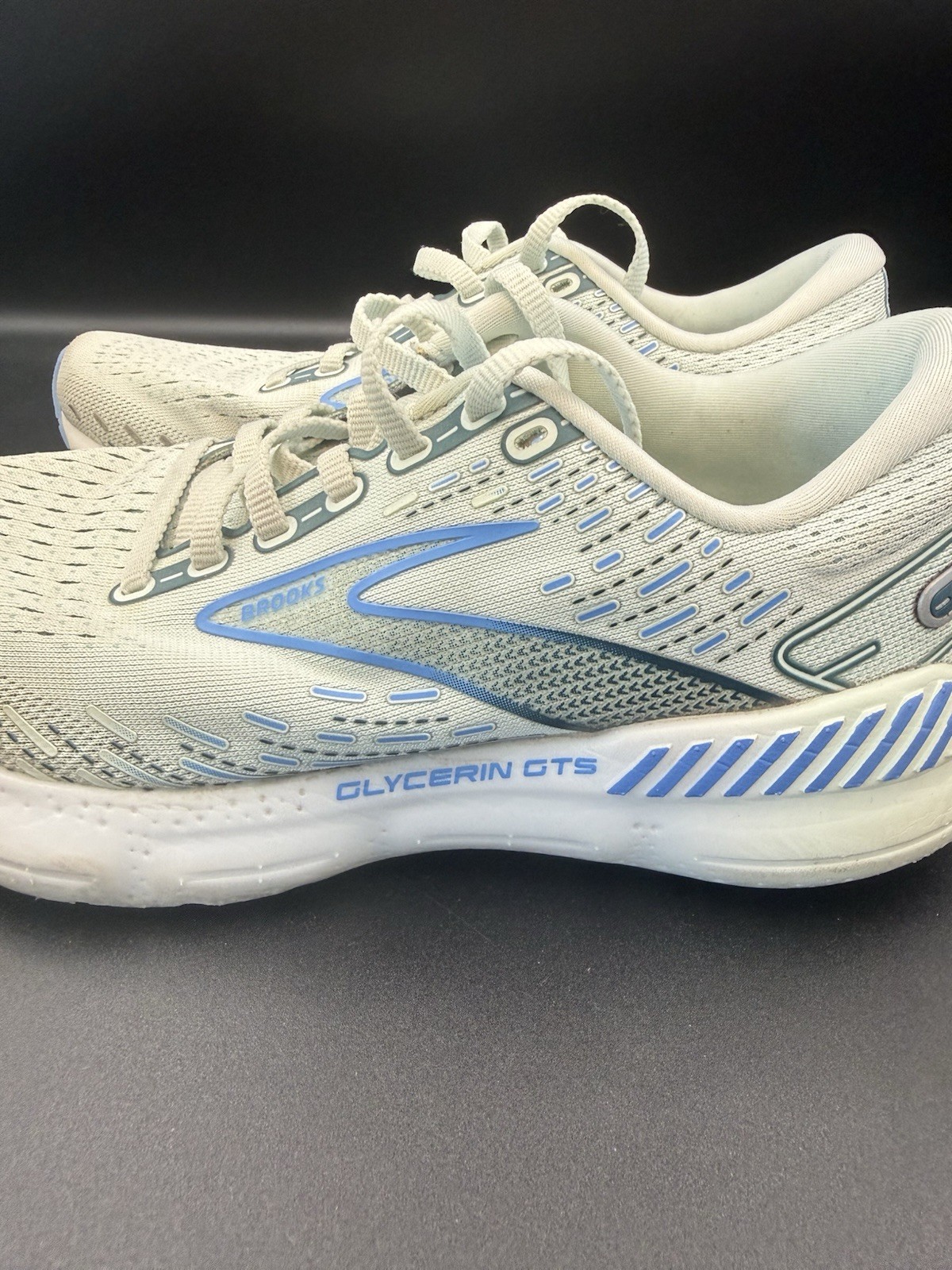 Brooks Glycerin GTS 20 Women’s Size 7 Blue White Running Walking Shoes 120370