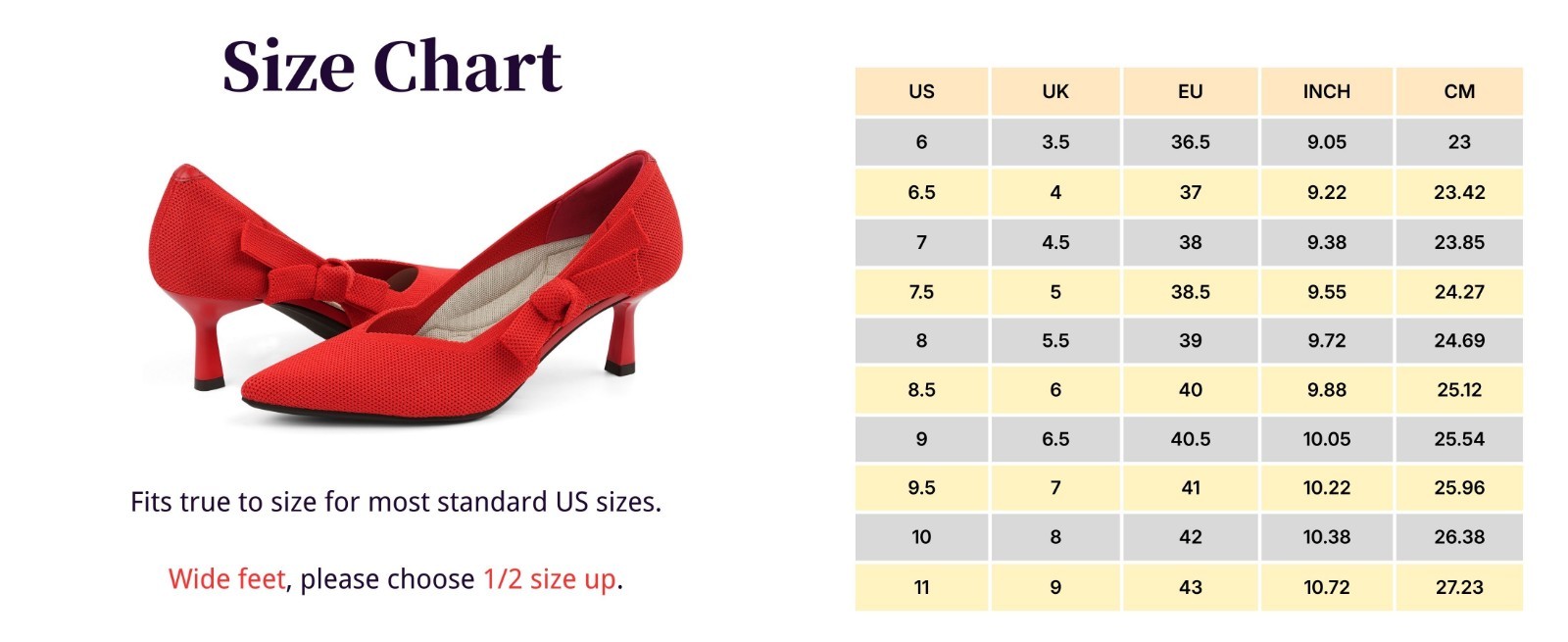 Knit Bow Kitten Heels 2.1″ Low Heel Pointed Toe Pumps Non-Slip Sole Dressy Shoes