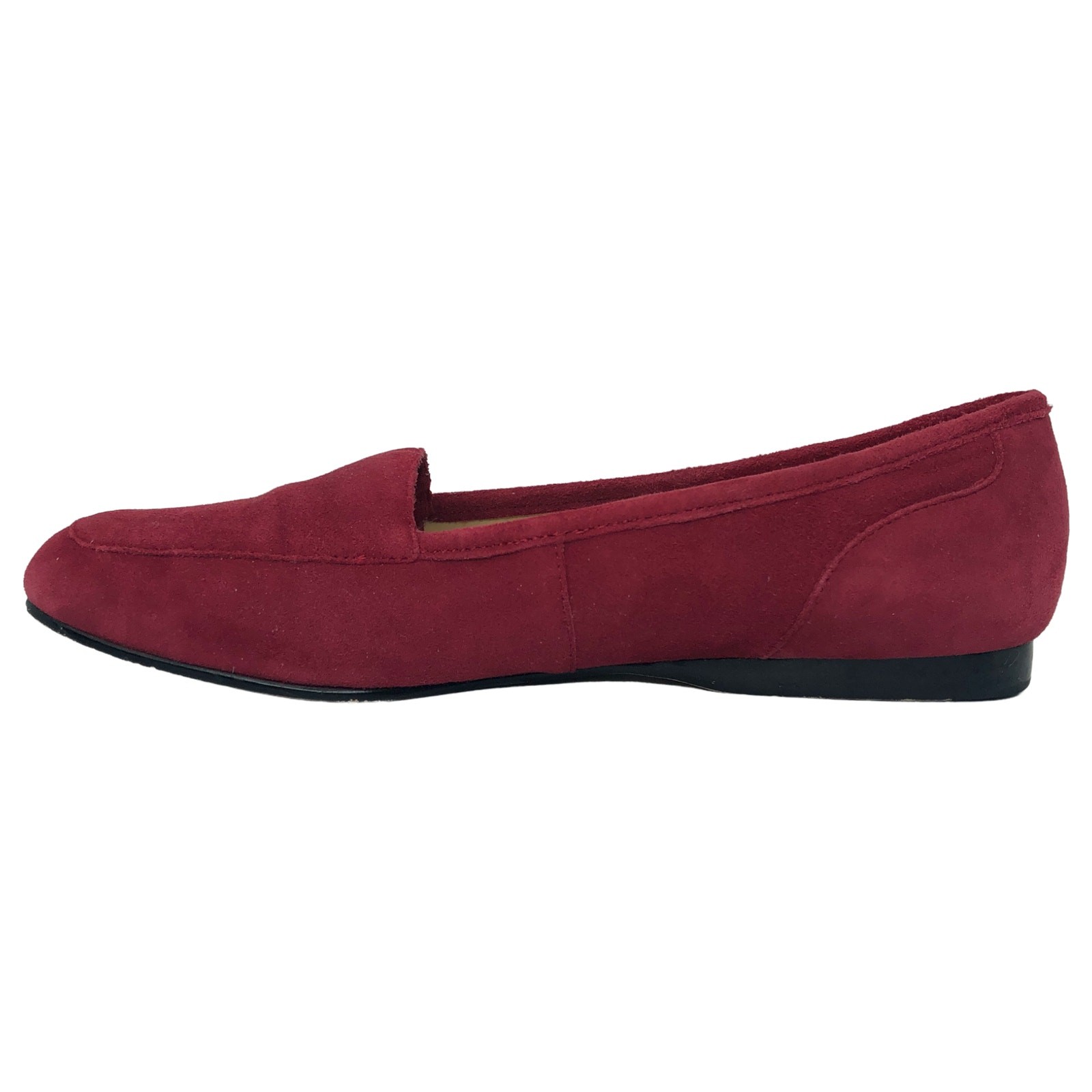 Enzo Angiolini Womens Red Suede Slip On Square Toe Loafers Flat Shoes Size 7.5 M