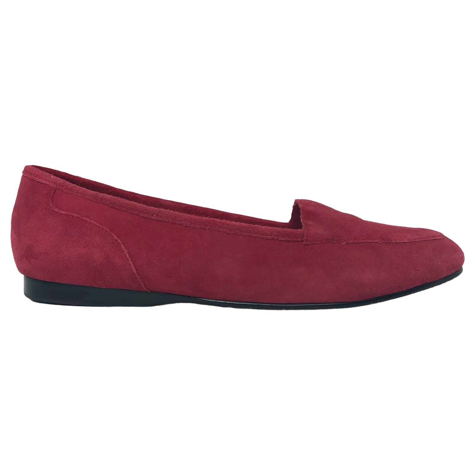 Enzo Angiolini Womens Red Suede Slip On Square Toe Loafers Flat Shoes Size 7.5 M