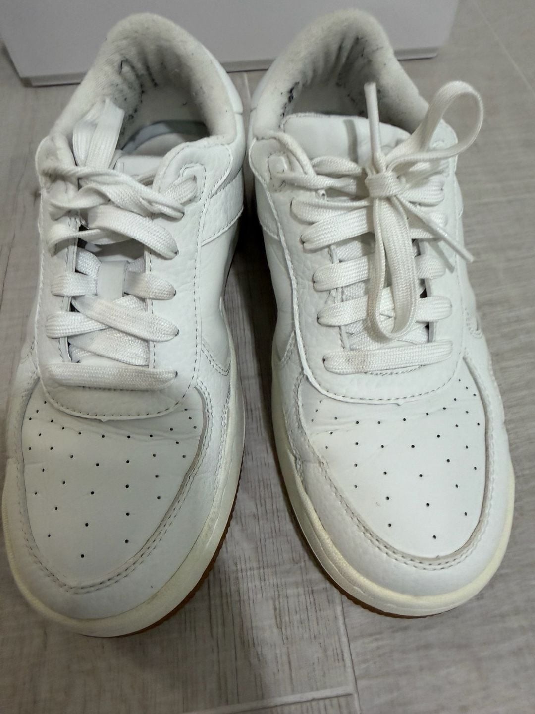 Alo X 01 Classic White Leather Sneakers w/ Gum bottom