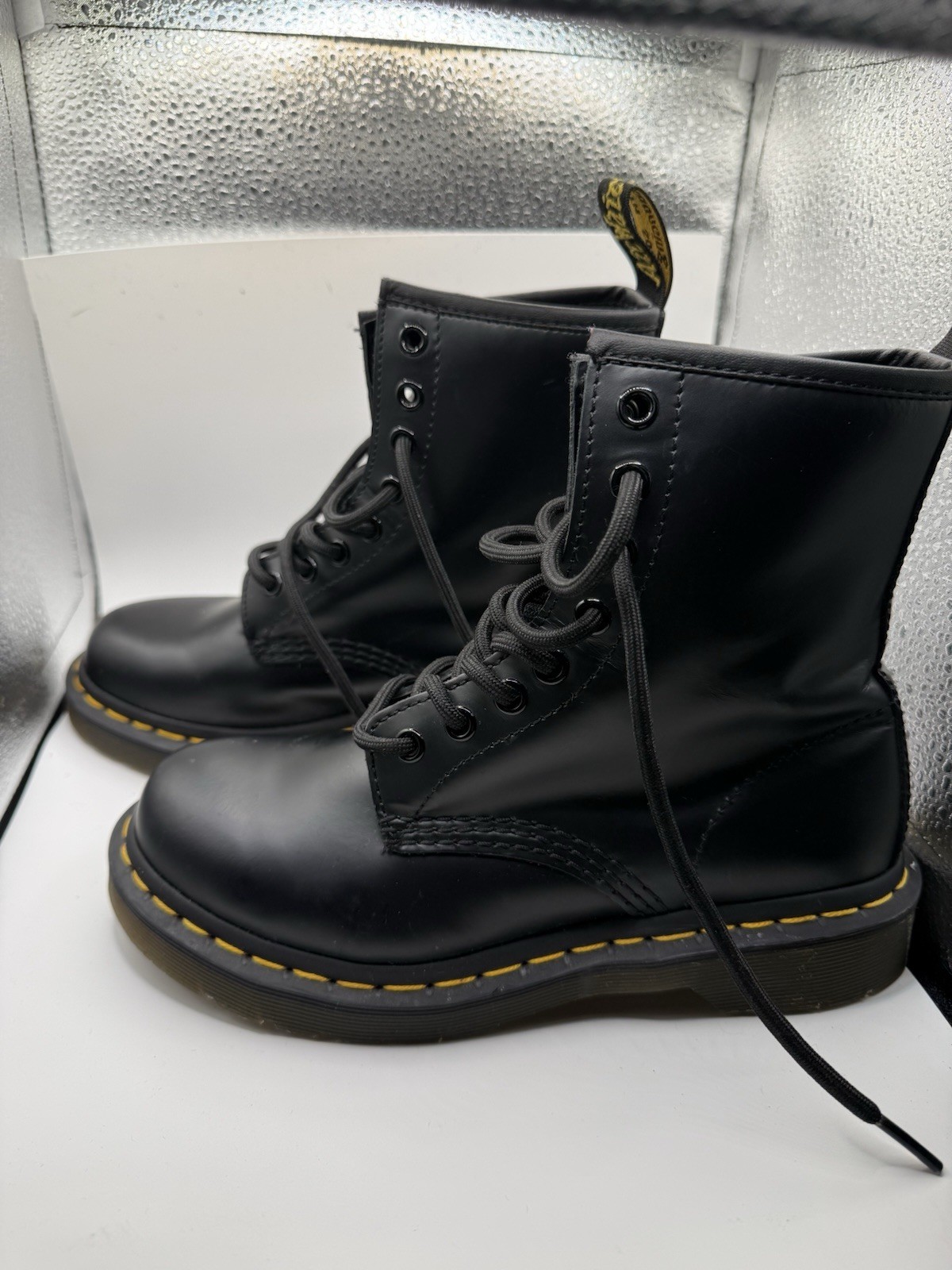 Dr. Martens 1460W 1460 Black Leather Lace-Up Ankle Combat Boots Women’s US 5