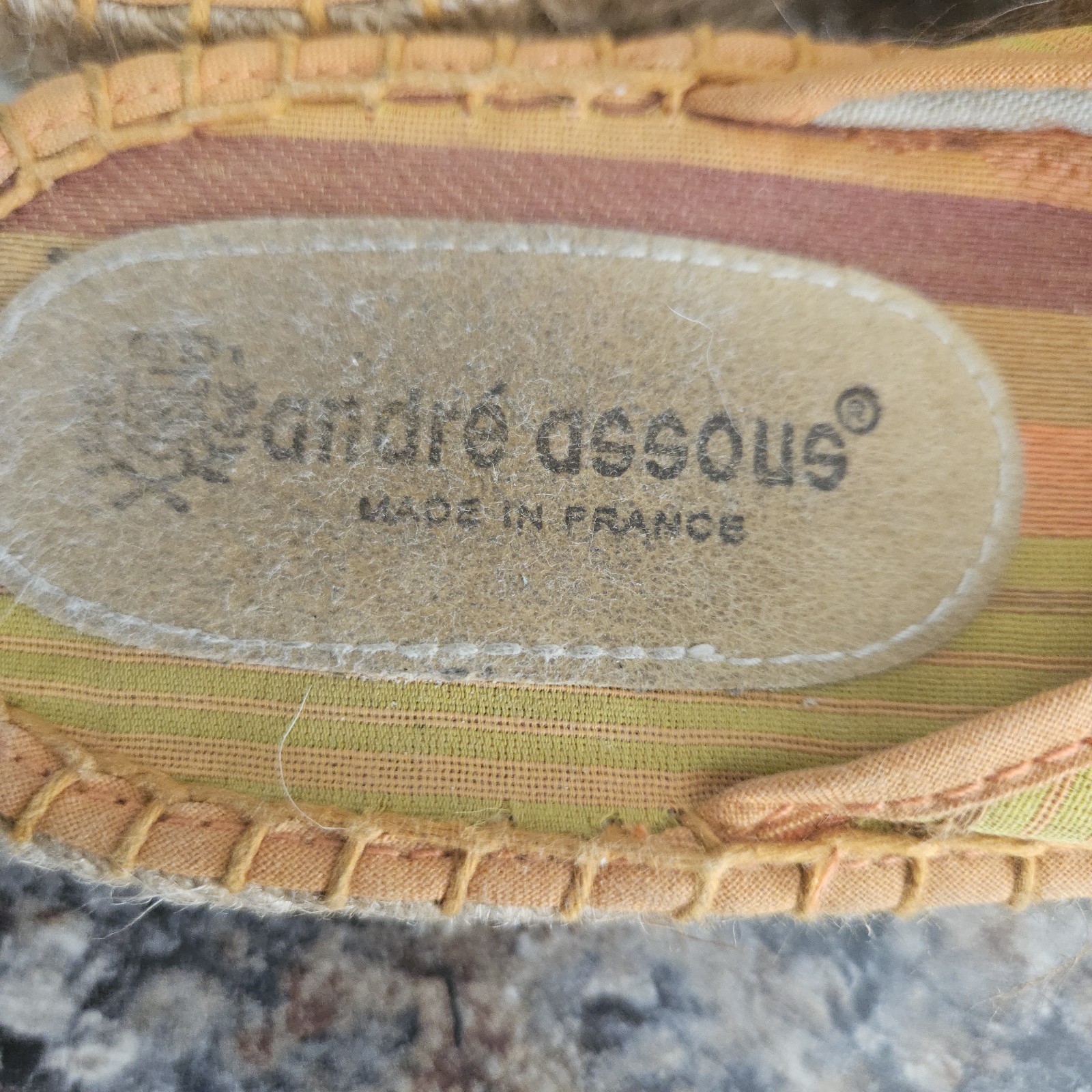 Vintage 90s André Assous Tapestry Espadrille Mules Made in France Brocade Luxury