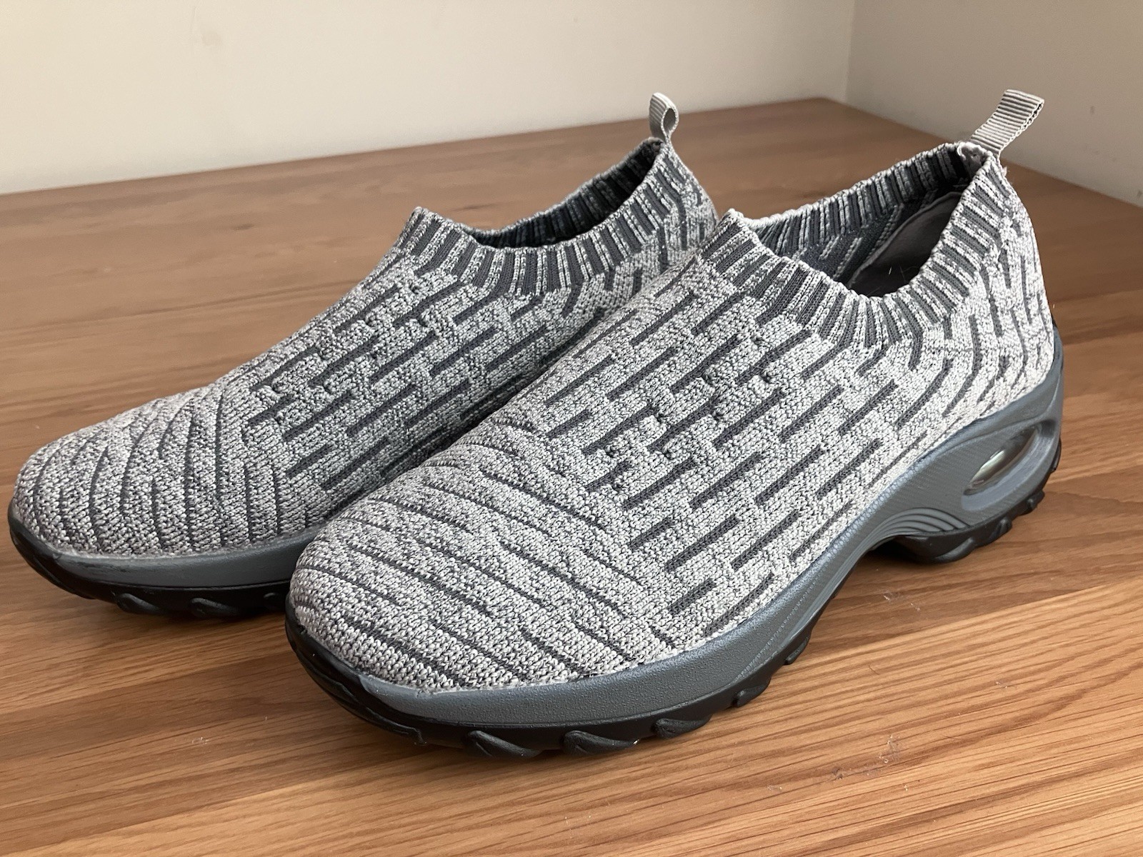 Women’s Gray Air Cushion Shoes Athletic Dance Sports Casual Sneakers Sz41 Us 9.5
