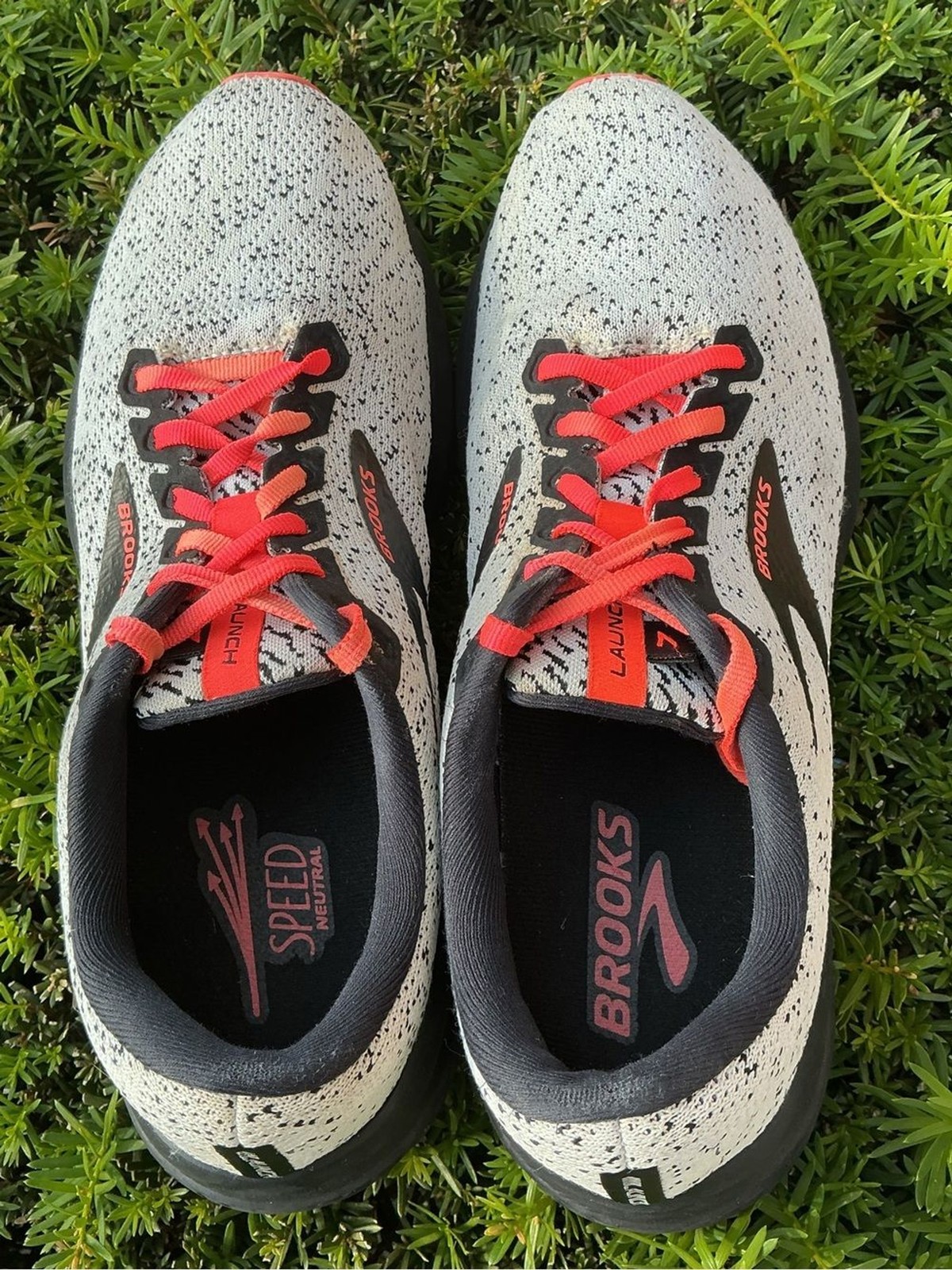 Brooks Men’s Launch GTS Running Shoes – White with Black and Red