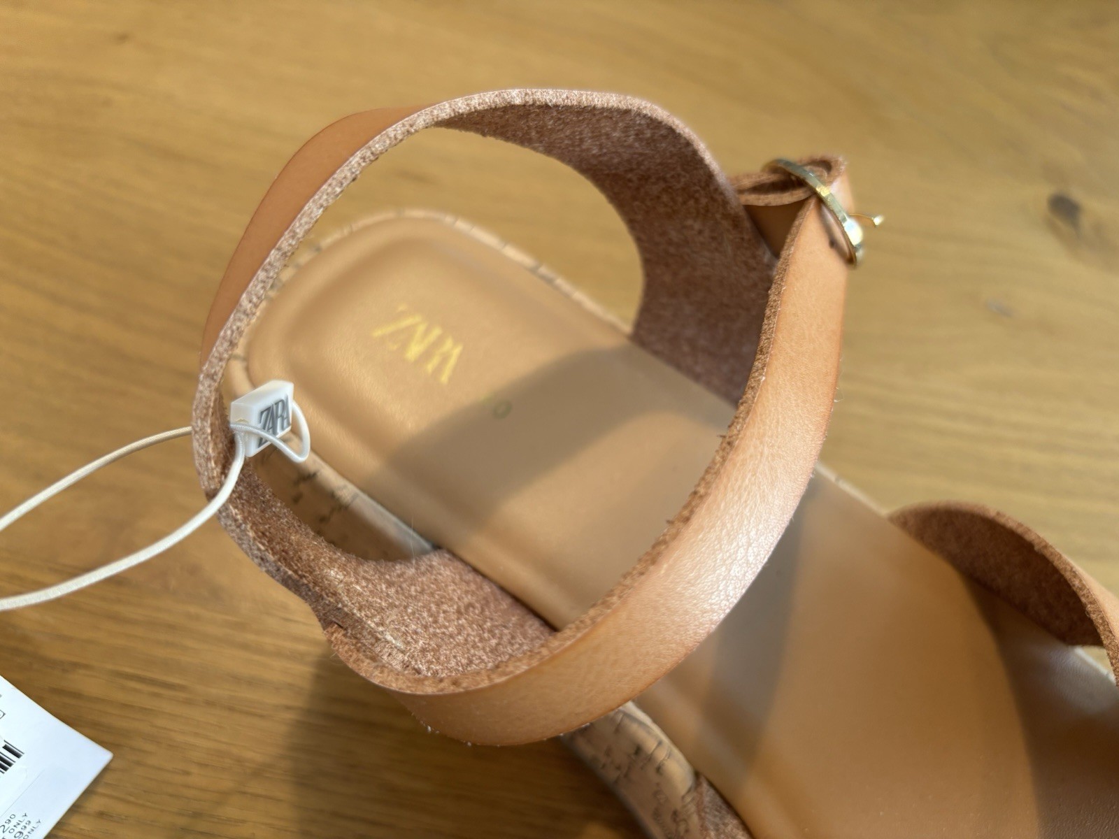 Zara Platform Sandals Strappy Leather Tan Size 40 EUR 7 US – NEW See Description