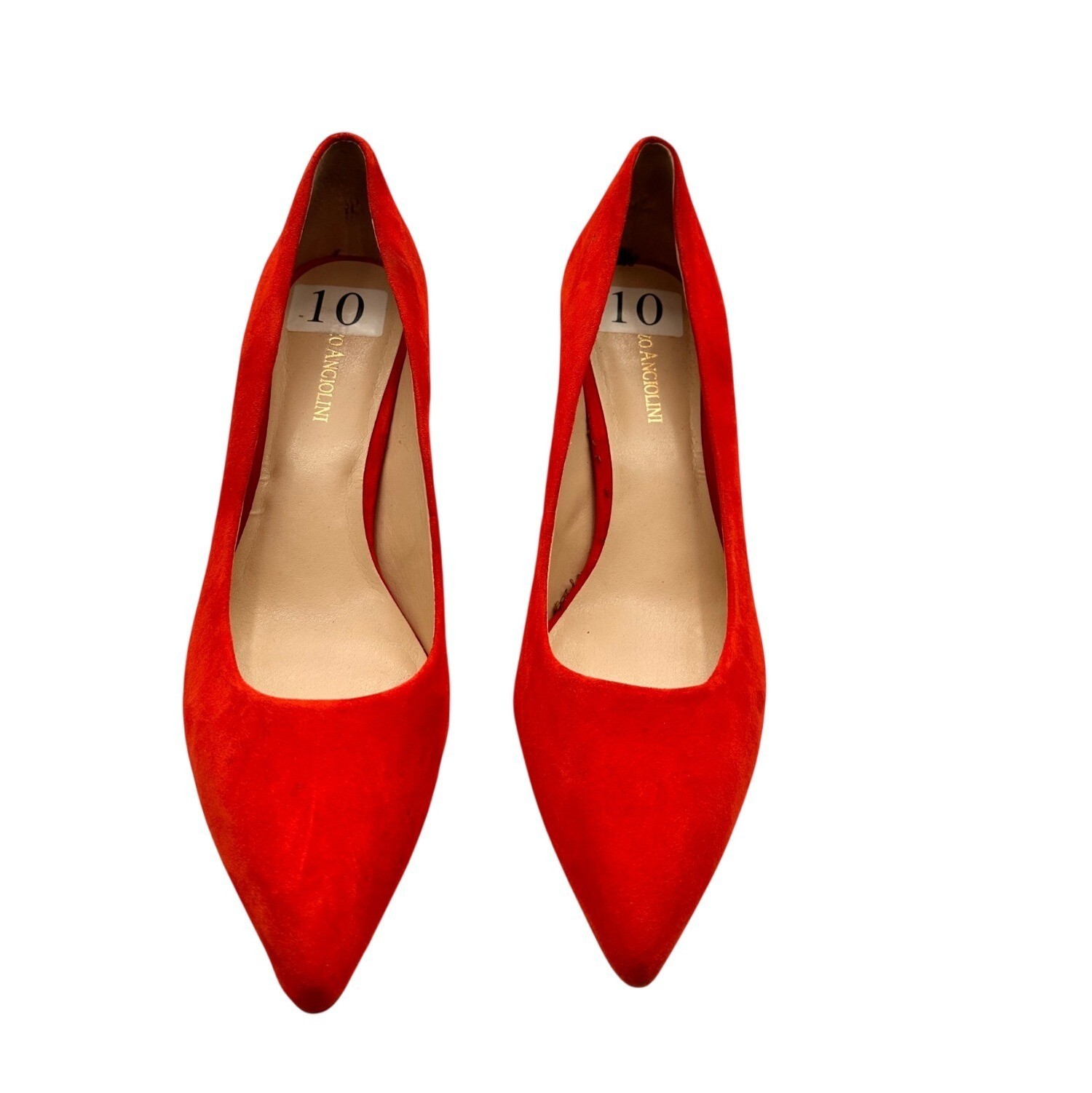 Enzo Angiolini Size 10 Pink Leather Pointed-Toe Heels Elegant Mid-Heel Pumps