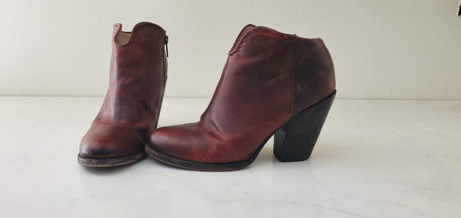 Freebird by Steven DETROIT Women’s US 8 Ankle Brown Leather Zipper Boots Booties