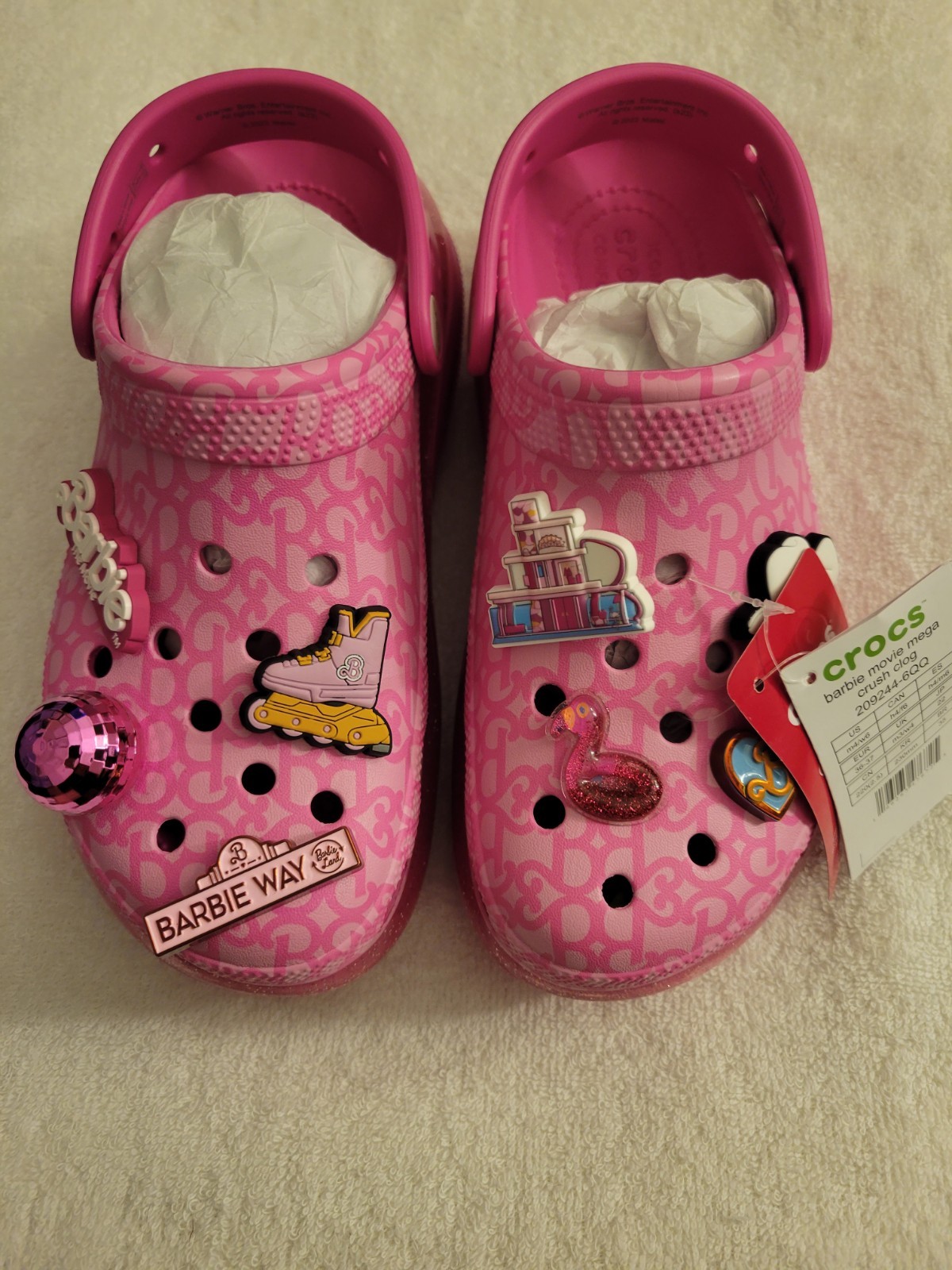 Crocs x Barbie The Movie Mega Crush Pink Clog Men 4 Women 6 NEW